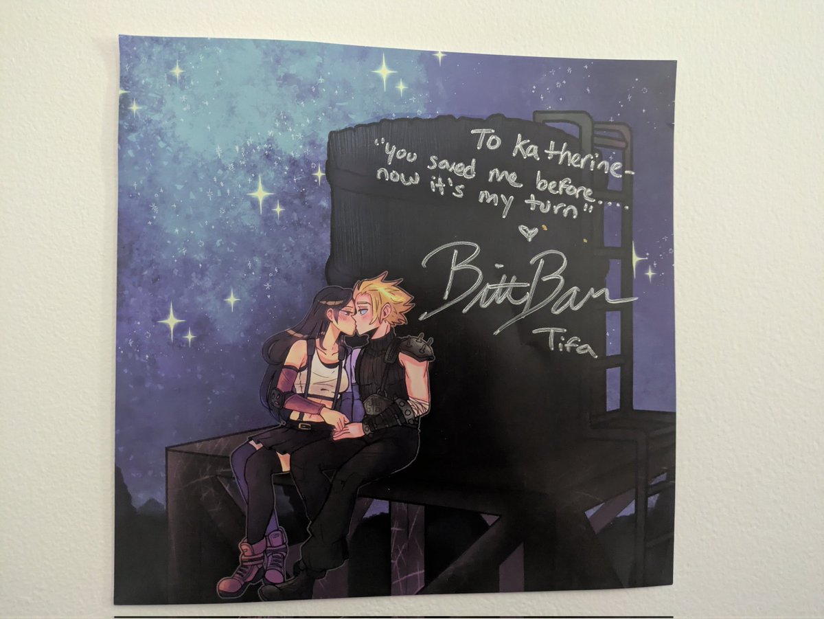 Had a blast at Supercon on Sunday! <a href="/brittbaron/">Britt Baron</a> we absolutely gushed about Cloud and OMG I was so excited I didn't even notice you wrote my favorite quote!!! I'm so embarrassed I called your Tifa voice motherly but so glad you liked the art! <a href="/RindessG/">RindessG 🌟Commissions OPEN🌟</a> is the best artist ever!
