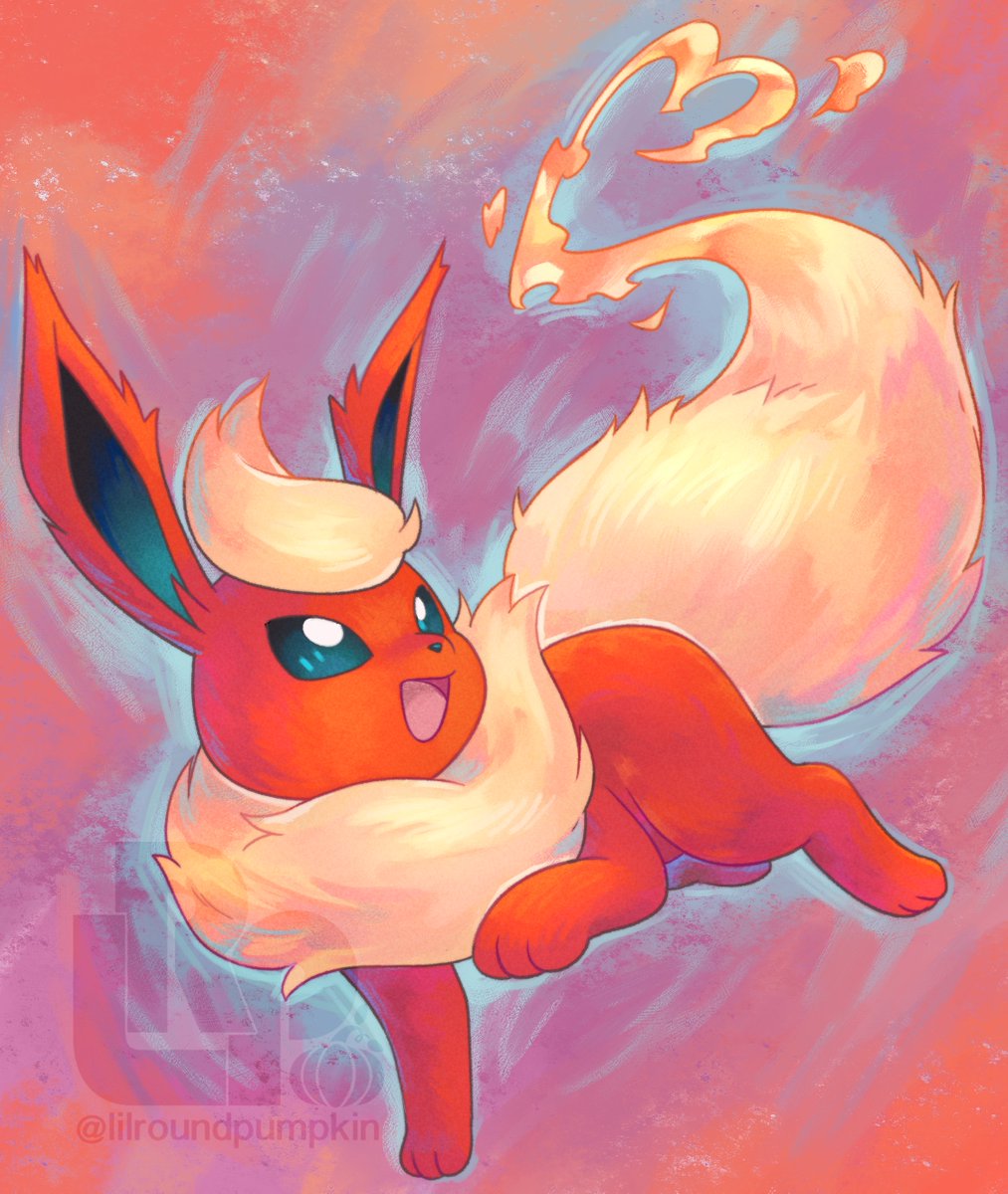 Lilroundpumpkin's tweet image. My Flareon for the eeveelution collab hosted by @PokeEarthCollab Had to go wild for my fave! #Pokemon