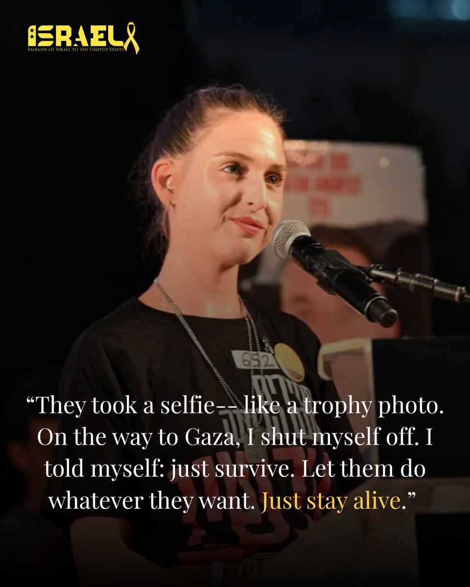 IsraelinUSA's tweet image. Doron Steinbrecher, who survived 471 days in Hamas captivity, shares her story of resilience and bravery.
There are 50 hostages remaining in Gaza.
We must bring them home now. 🎗️