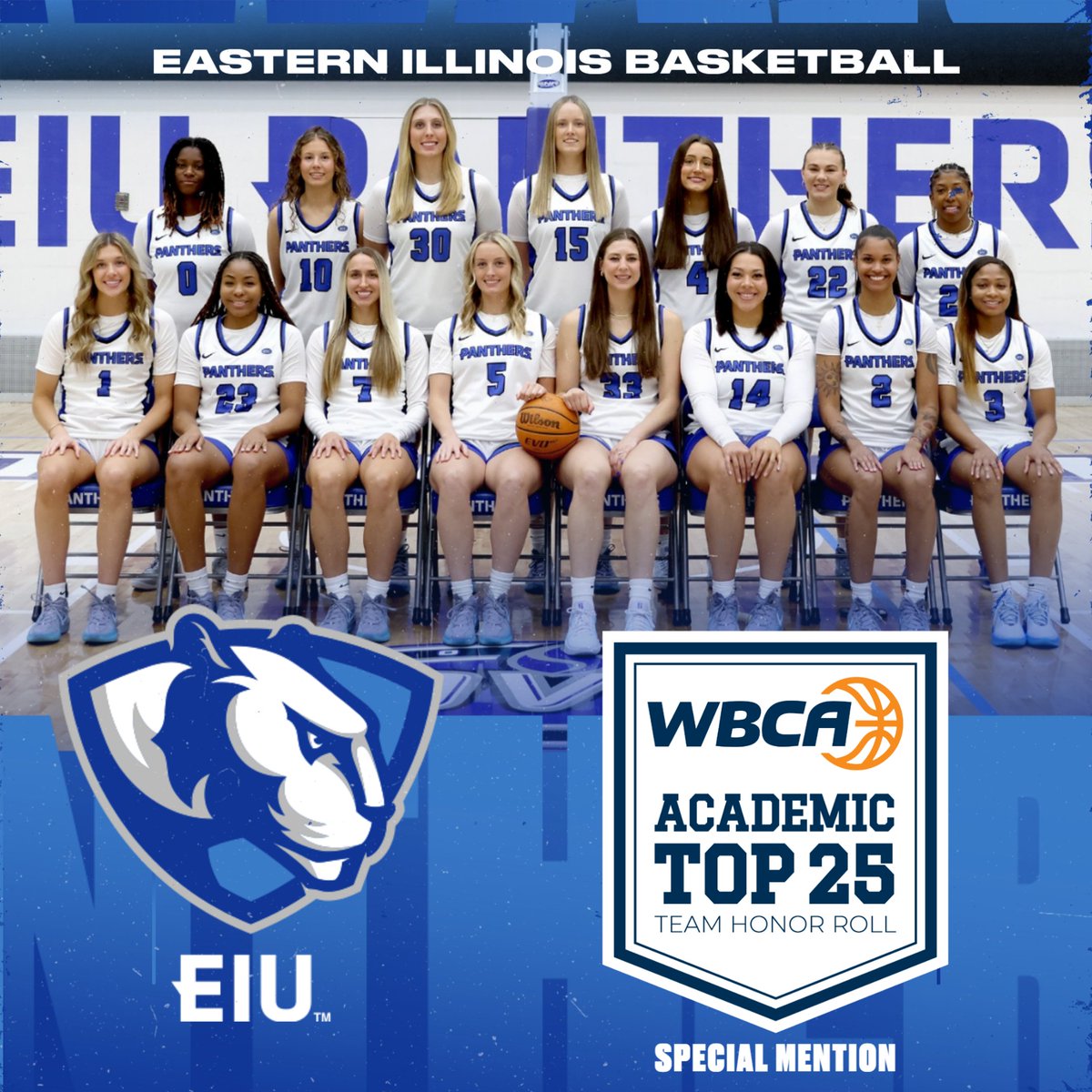 Eastern Illinois Athletics (@eiu_panthers) on Twitter photo The <a href="/EIUWBB/">Eastern Illinois WBB</a> team earned <a href="/WBCA1981/">Women’s Basketball Coaches Association</a> Team Academic Honor Roll Special Mention as the organization released its academic awards.
Panthers posted a 3.53 team GPA for the year to rank in the NCAA Top 50
Release🏀🎓👀⬇️
eiupanthers.com/news/2025/7/22… The <a href="/EIUWBB/">Eastern Illinois WBB</a> team earned <a href="/WBCA1981/">Women’s Basketball Coaches Association</a> Team Academic Honor Roll Special Mention as the organization released its academic awards.
Panthers posted a 3.53 team GPA for the year to rank in the NCAA Top 50
Release🏀🎓👀⬇️
eiupanthers.com/news/2025/7/22…