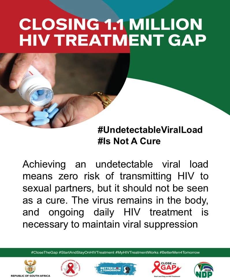 CLOSING 1.1 MILLION HIV TREATMENT GAP! Achieving Zero Risk of HIV Transmission #AsibeHealthyGP #zeroriskoftransmission