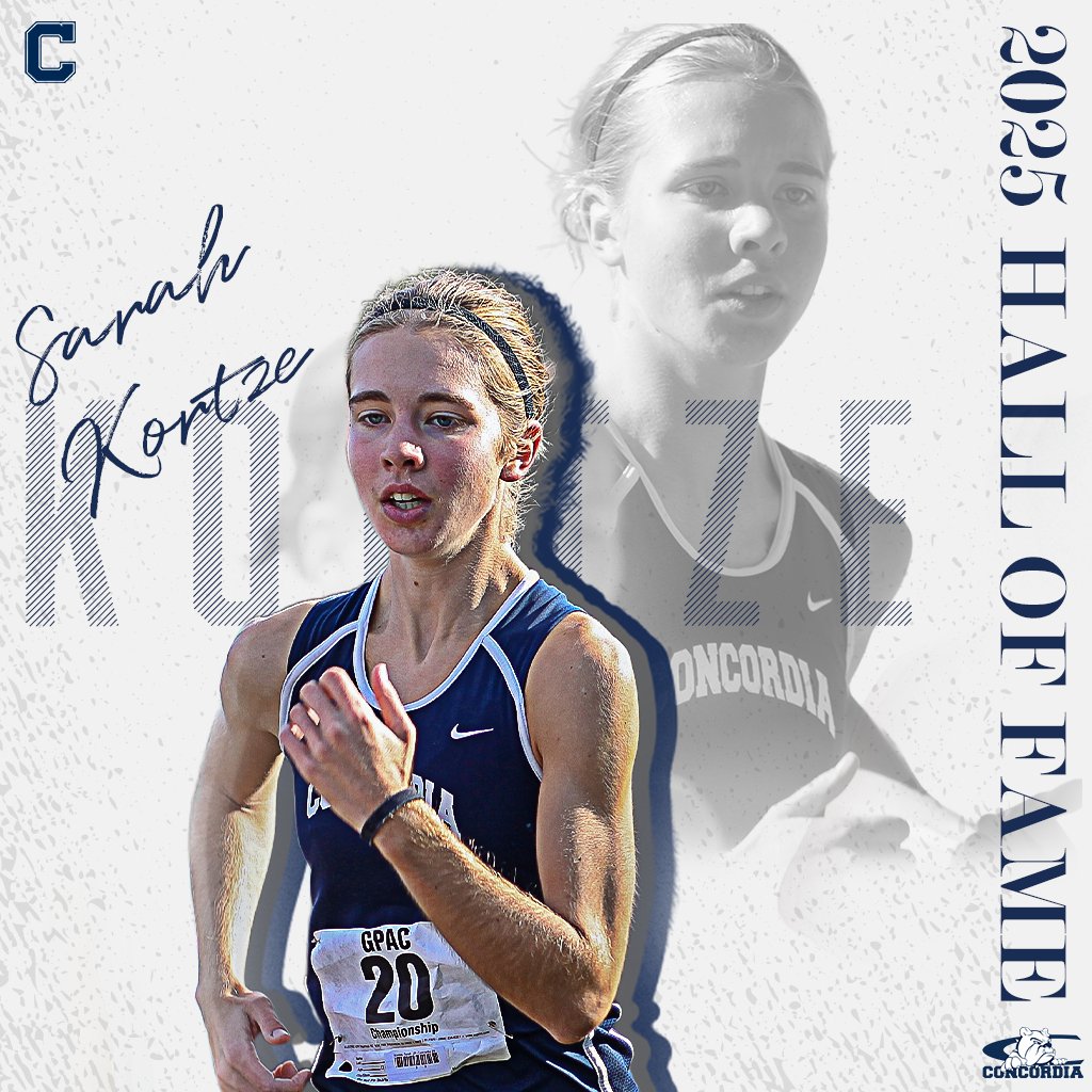 Concordia Bulldogs (@cunebulldogs) on Twitter photo ⭐Concordia Athletics Hall of Fame ⭐
❗2️⃣0️⃣2️⃣5️⃣❗
🎽 Sarah Kortze '14 | <a href="/cunetfxc/">CUNE Track & Field/XC</a>
• 2012 GPAC XC Champion / 4 total GPAC titles
• 3x NAIA All-American (XC / TF)
• Owns school TF records for the 5k (17:30.57) and 10k (36:33.47)
• 2012-13 LJS State College Female Athlete of ⭐Concordia Athletics Hall of Fame ⭐
❗2️⃣0️⃣2️⃣5️⃣❗
🎽 Sarah Kortze '14 | <a href="/cunetfxc/">CUNE Track & Field/XC</a>
• 2012 GPAC XC Champion / 4 total GPAC titles
• 3x NAIA All-American (XC / TF)
• Owns school TF records for the 5k (17:30.57) and 10k (36:33.47)
• 2012-13 LJS State College Female Athlete of