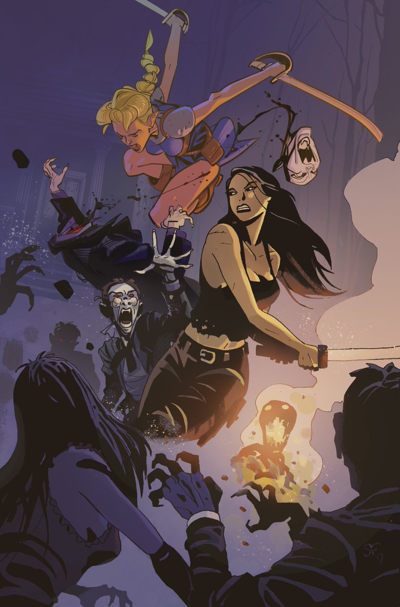CharlesStickney's tweet image. One last SDCC announcement! We're doing a cross promotion with @fromdarkplanet Anyone who buys something from both booths (2202 & 2204) will get a con-exclusive Glarien & Silver print by Stephan Franck and @conorhughes for FREE.