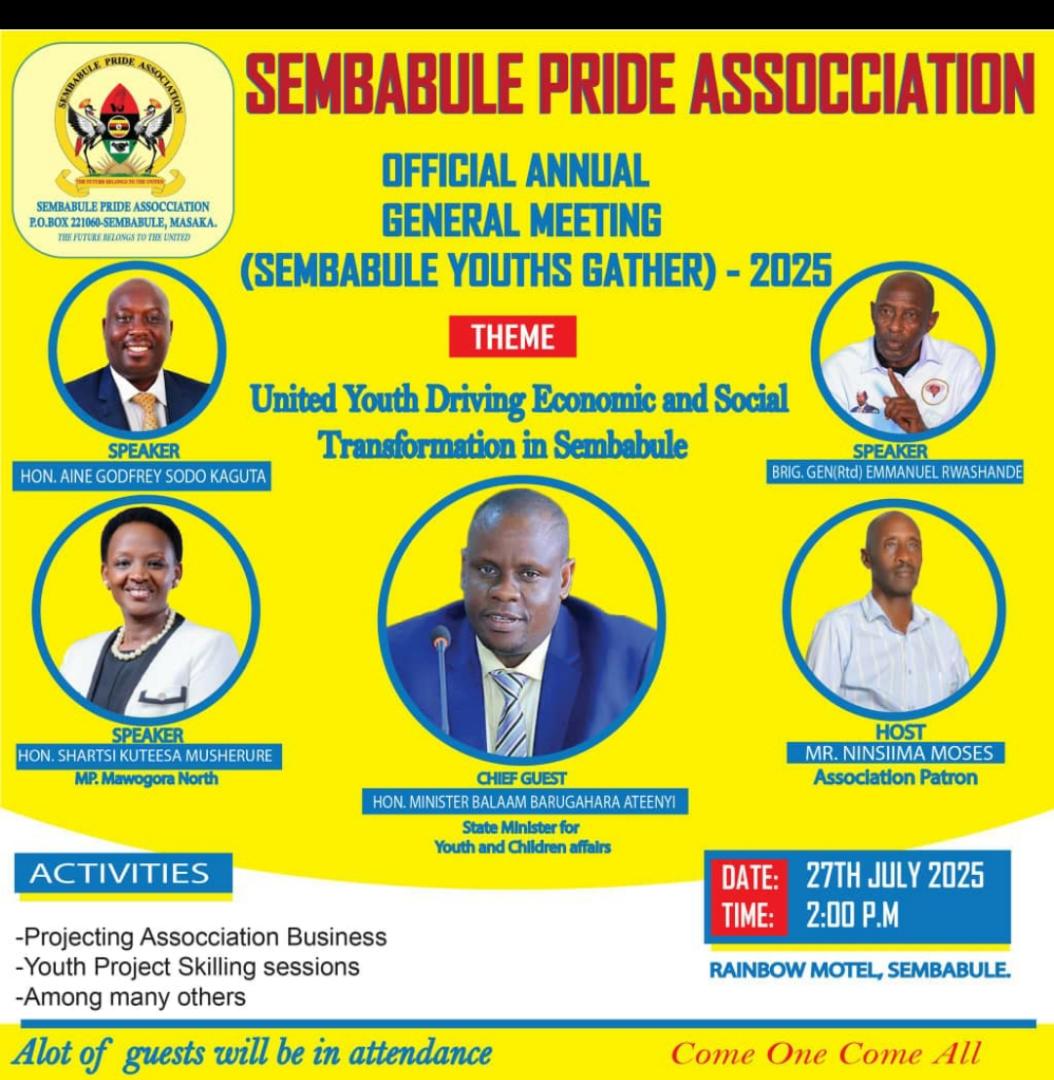 samnamanya1's tweet image. JUST IN: SEMBABULE PRIDE ASSOCIATION.
Official Annual General Meeting-2025
(Sembabule Youths Gather) 🇺🇬
Let's all be there 📌