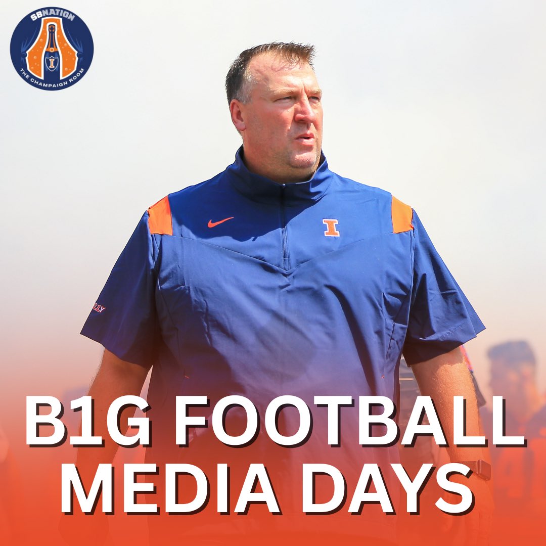 Champaign_Room's tweet image. Bret Bielema will be speaking at B1G Media Days today at 1:30 PM CT on @BigTenNetwork 🏈 #illini
#b1g #b1gfootball #illinois #collegefootball
