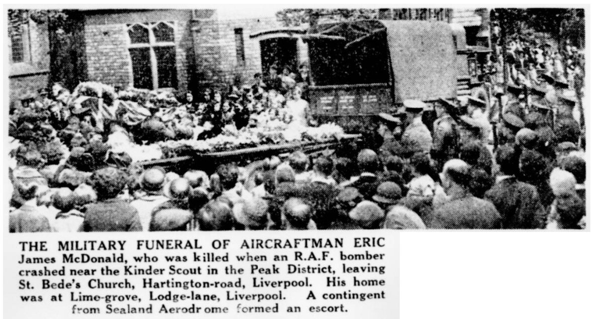 Liverpool1207's tweet image. #OTD - 1937: Two Liverpool men are amongst 5 killed when an RAF bomber crashes in the Peak District - Eric James McDonald and Ernest John Muskar