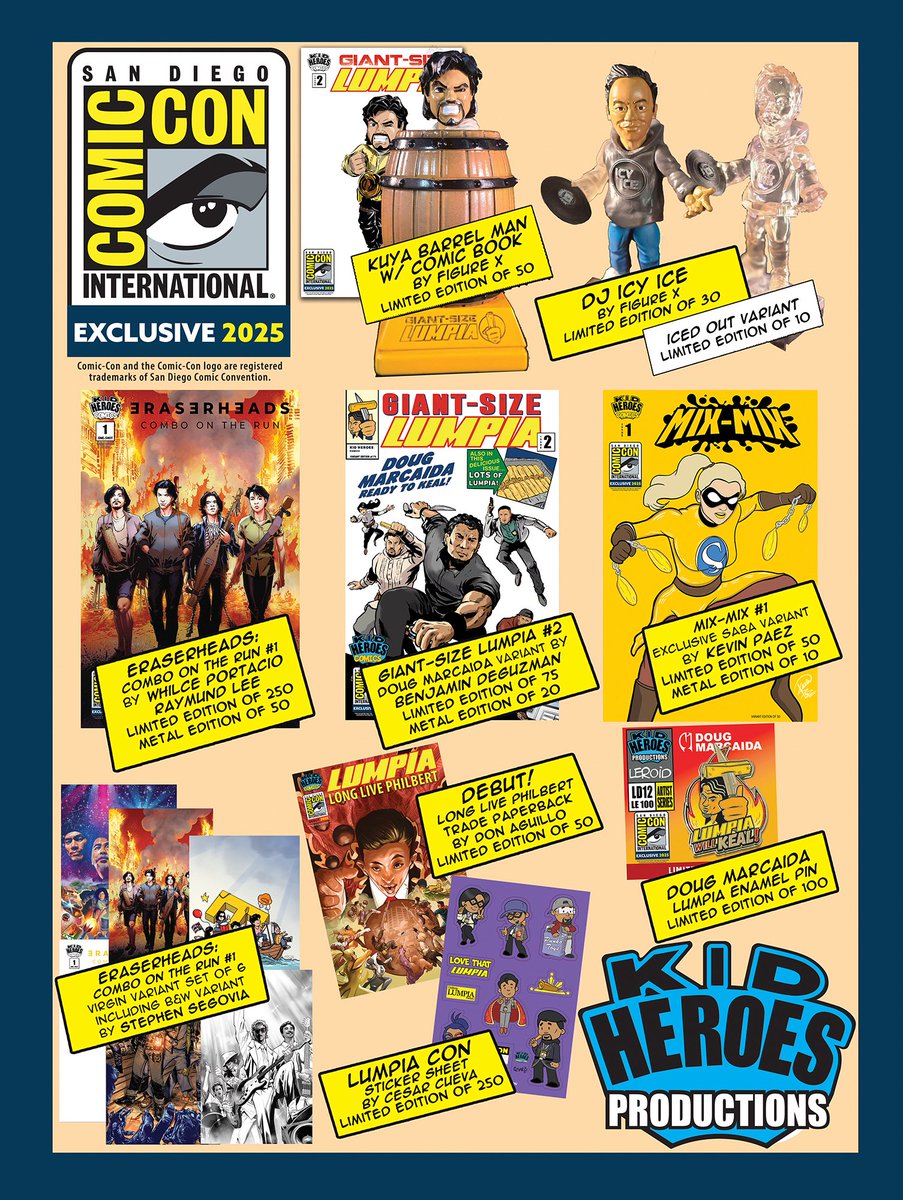 kidheroes's tweet image. LAST CALL for #SanDiegoComicCon pre-order booth pick ups! Reservation Portal closes tonight at MIDNIGHT @SD_Comic_Con
kidhero.es/comingsoon