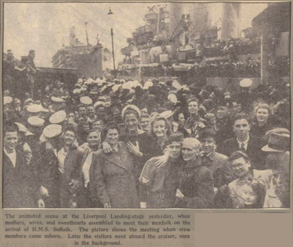 Liverpool1207's tweet image. Liverpool, 22nd July 1945 - Arrival of H.M.S. Suffolk from Far East