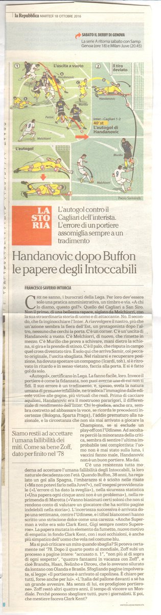 Frank201410's tweet image. 🅲🅾🅼' 🅴🆁🅰🆅🅰🅼🅾…

Il tocco d'artista di #PaoloSamarelli
@repubblica 18/10/2016
#ritagli_di_stampa #vignetta #Handanovic #papere #autogol #InterCagliari 1⃣_2⃣

@giuliocardone69 @pazzoperrep @giusmo1 @CarloVerdelli @SentieroDigital @PiervittorioM @aligip @PerSaturno