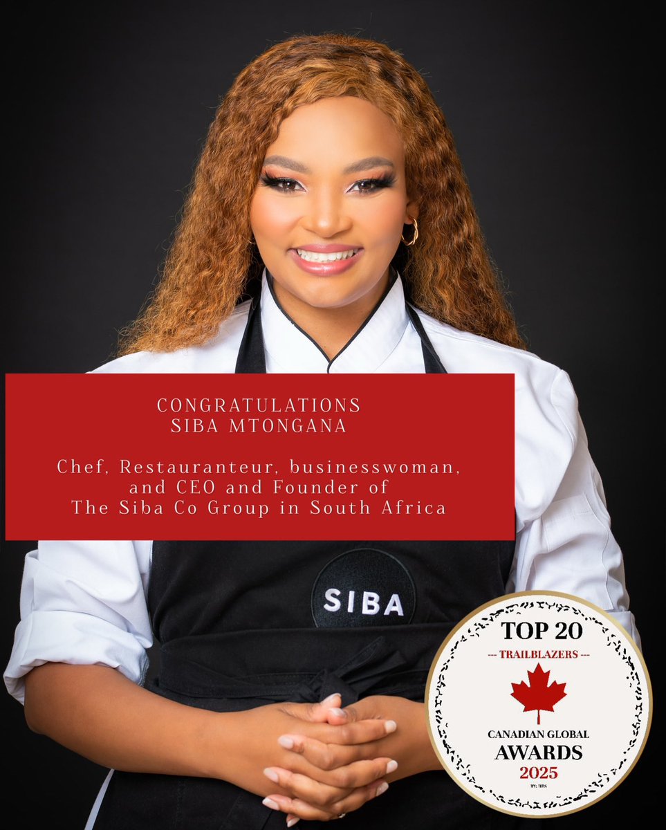 ChampionSAfrica's tweet image. Champion Spotting @SibaMtongana on being named one of the Top 20 Trailblazers globally at the Canadian Global Awards 2025,
#CanadianGlobalAwards2025
#ChampionSouthAfrica