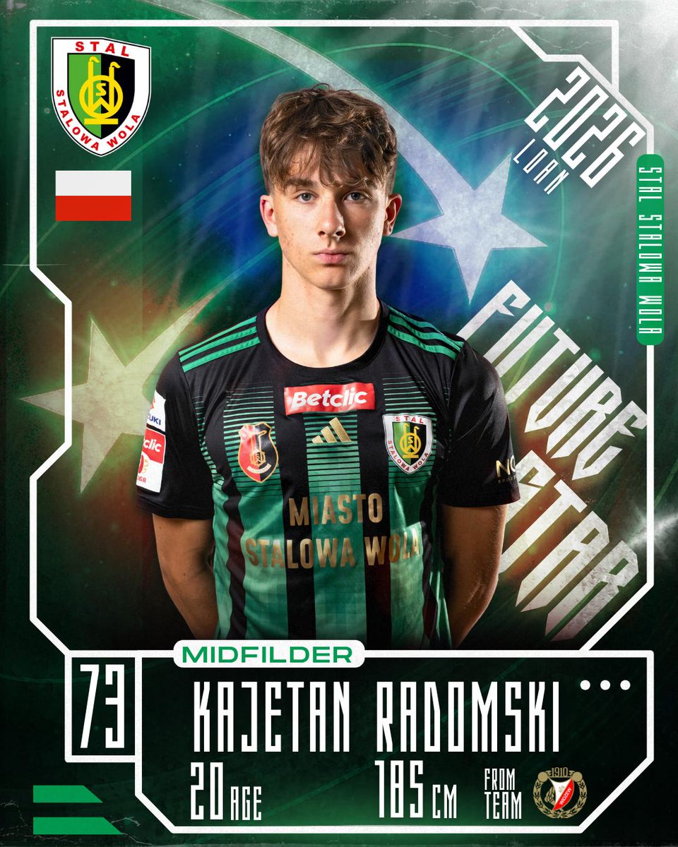 StalPsa's tweet image. 🟢⚫ Kajetan Radomski w Stali!

20-letni ofensywny zawodnik został wypożyczony z Widzewa Łódź i w nowym sezonie będzie reprezentował zielono-czarne barwy.

Witamy w Stalowej Woli i życzymy powodzenia! 💚🖤

#taliaPłuski