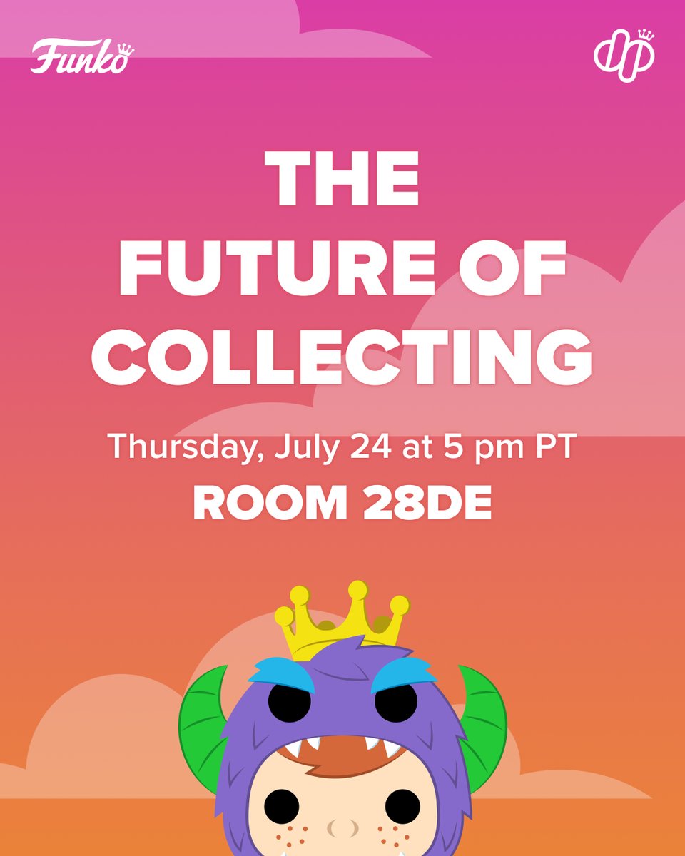 Dropppio's tweet image. Come see us at the SDCC Future of Collecting panel!
This Thursday at 5 pm PT, Droppp founder and SVP of Digital Growth at Funko, Nate Denning, will be speaking alongside leaders from other top collecting platforms (@McFarlaneToys, @CandyDigital, @DSTLRY_Media, @NeonIchiban,…