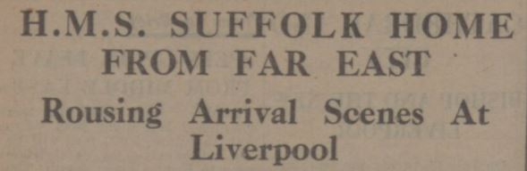 Liverpool1207's tweet image. Liverpool, 22nd July 1945 - Arrival of H.M.S. Suffolk from Far East