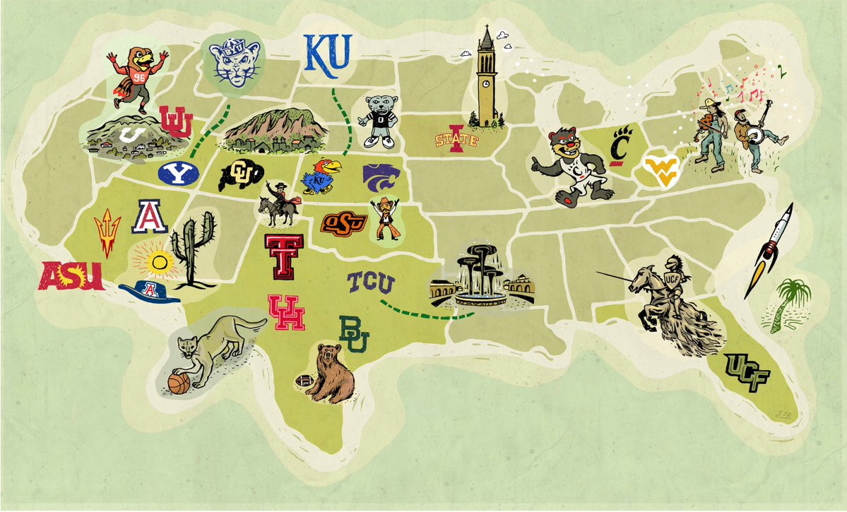 365sportsYT's tweet image. You’re the Big 12 commissioner for a day — what school are you inviting to join the conference? 🤝