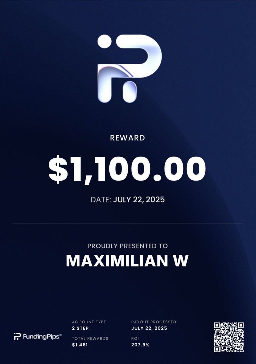 maxlbtc's tweet image. Received my payout within 17 hours !!!

this firm is amazing, looking forward to many more payouts here.

thanks again @Khldfx @fundingpips