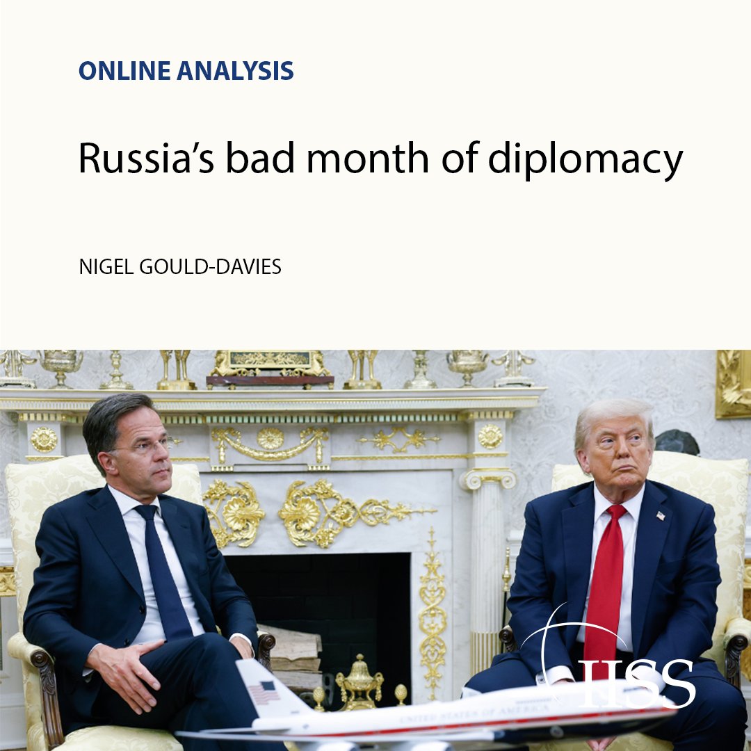 IISS_org's tweet image. Trump’s relationship with Putin has never been worse. If NATO implements its new spending commitments, and Trump his sanctions, time may no longer be on Russia’s side.
Read @Nigelgd1’s full analysis. go.iiss.org/46nstJ2