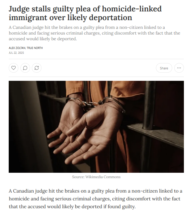cosminDZS's tweet image. Canadian judges are COMPLETELY USELESS!
A Trudeau-appointed judge shelved a guilty plea from an immigrant linked to a homicide because she feared he would be deported.
This guy INSISTED ON PLEADING GUILTY, but her woke instincts got in the way.
junonews.com/p/judge-stalls…