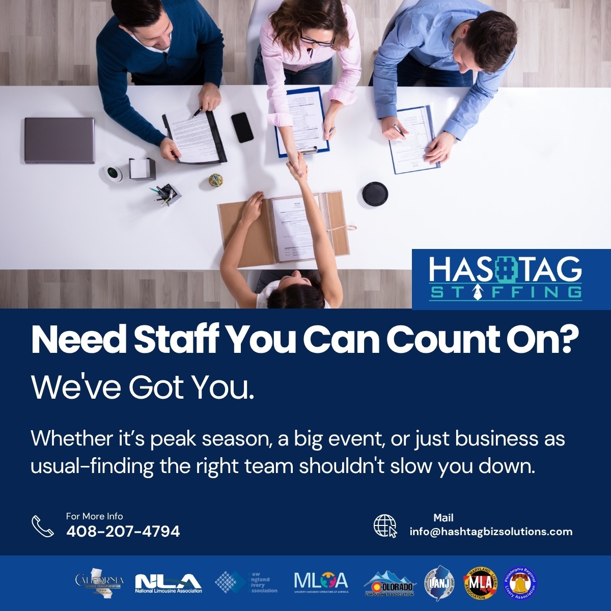 HashtagBizSolu3's tweet image. From last-minute gaps to long-term roles, we deliver people who show up, step up, and fit in.
- Pre-trained reservationists & dispatchers
- Flexible scheduling
- Quick turnaround
Ready to build your dream team?
Call: 408-207-4794
Mail: info@hashtagbizsolutions.com