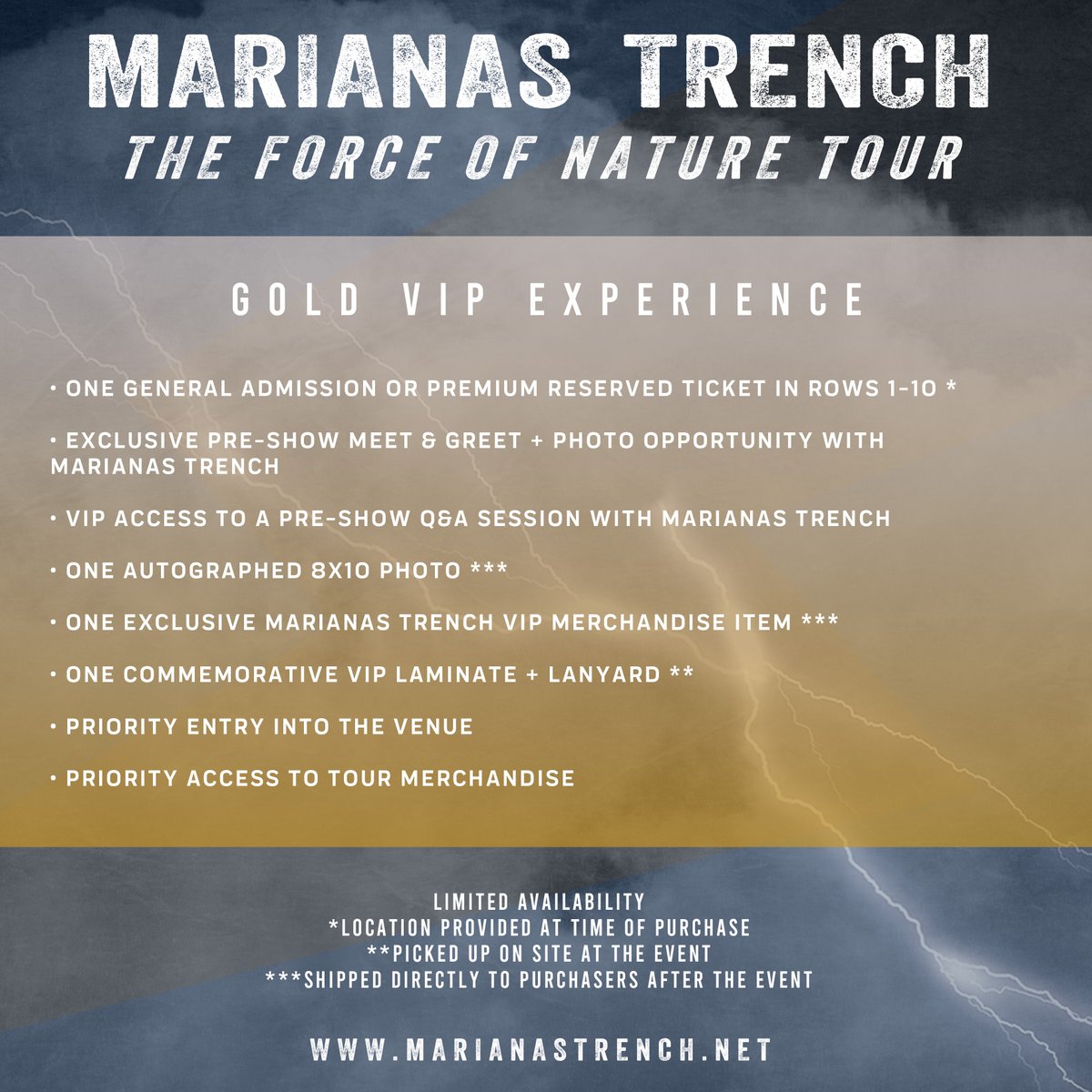 VIP passes for our upcoming tour include a meet &amp; greet with the band, access to a pre-show Q&amp;A session, premium seats for the show, exclusive merch, and more! 🤩

🎫 Get your pass at marianastrench.net