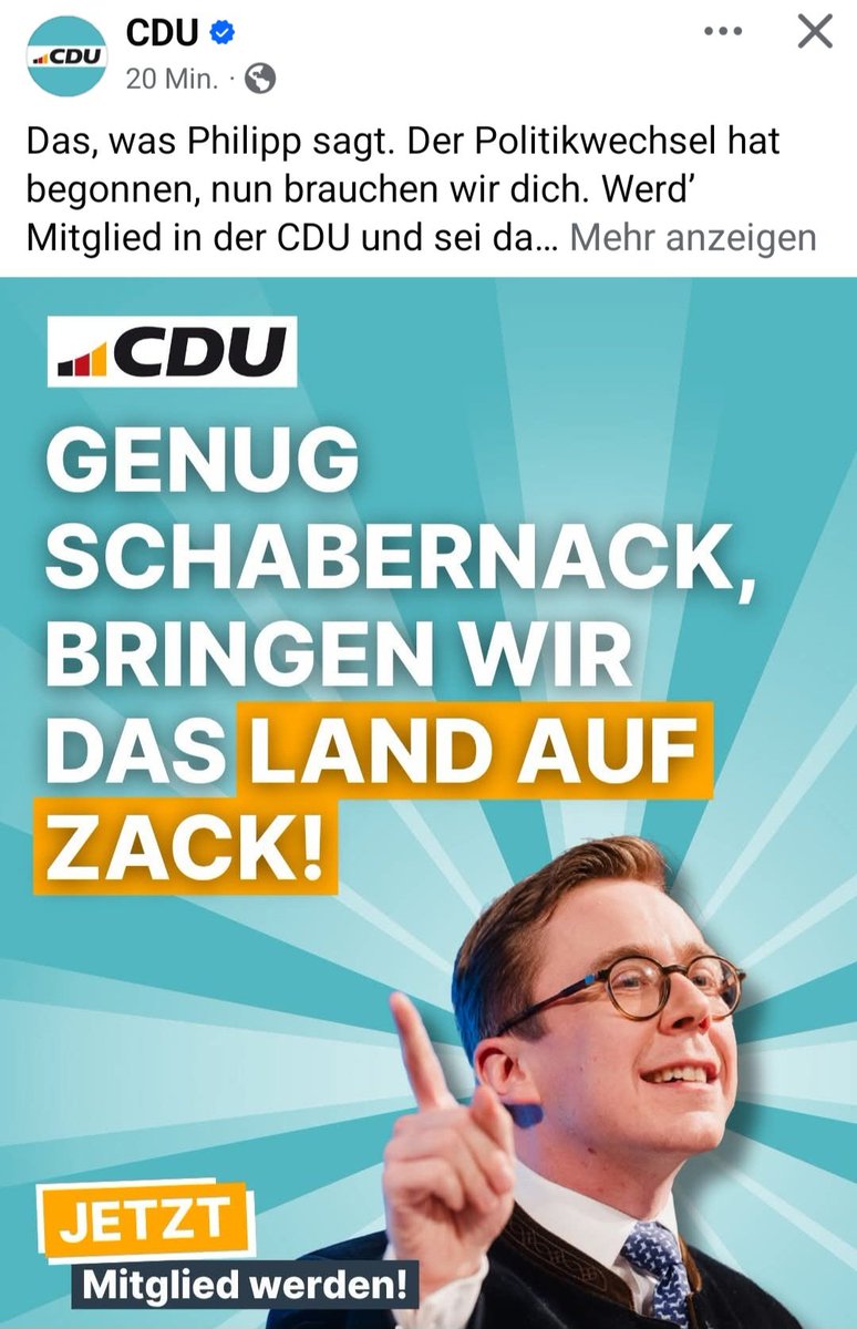 nikitheblogger's tweet image. Die CDU postet sowas und wundert sich, warum wir lieber AfD wählen? 😂
(Quelle CDU, Facebook)