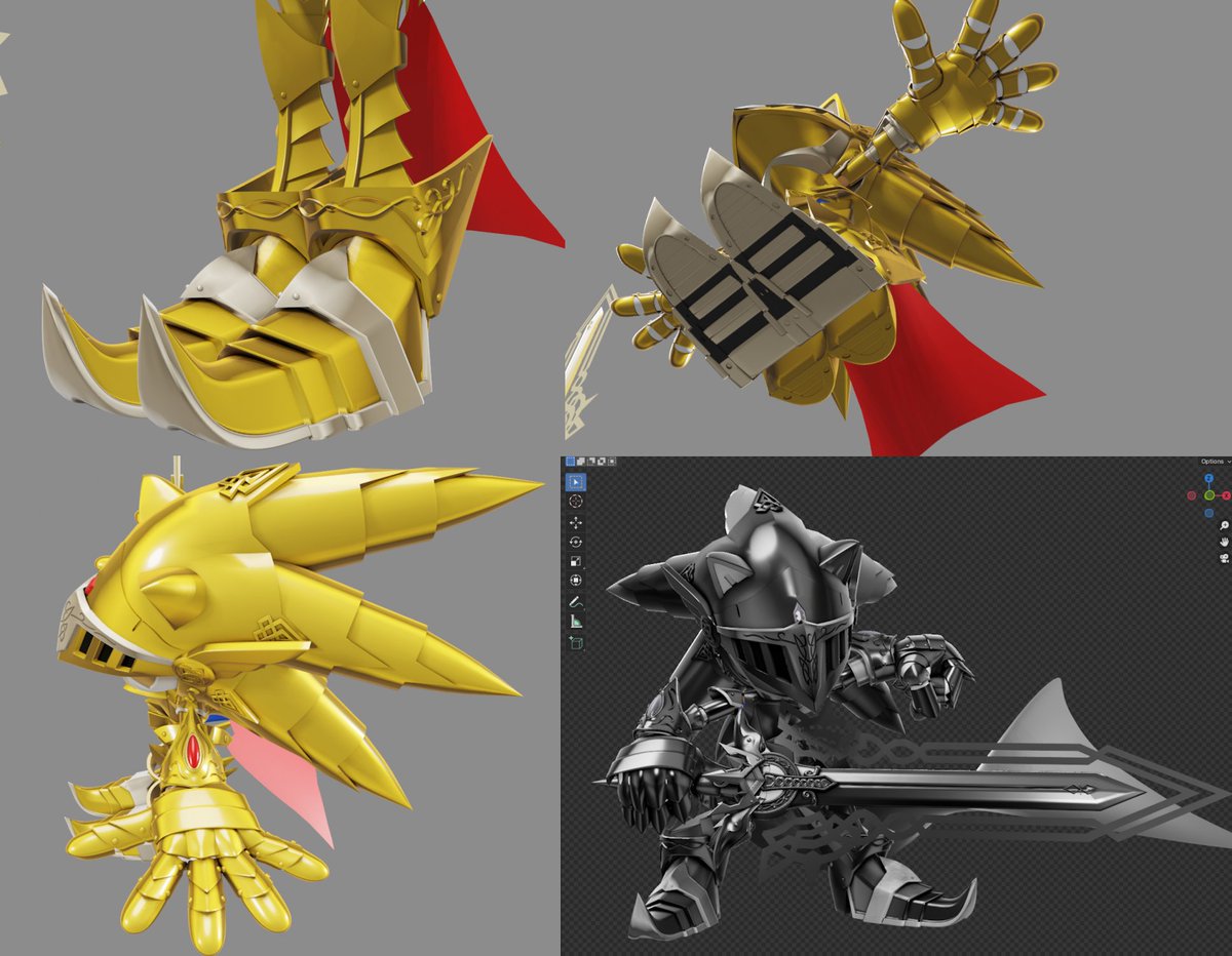 Excalibur Sonic was very tedious to make, I timed myself to finish this model and it took 11 hours to finish (starting at 1pm), big thanks to <a href="/TBSF_YT/">TBSF</a> for the helmet part of the model (Watch our animation on Youtube and you'll see Excalibur in action)