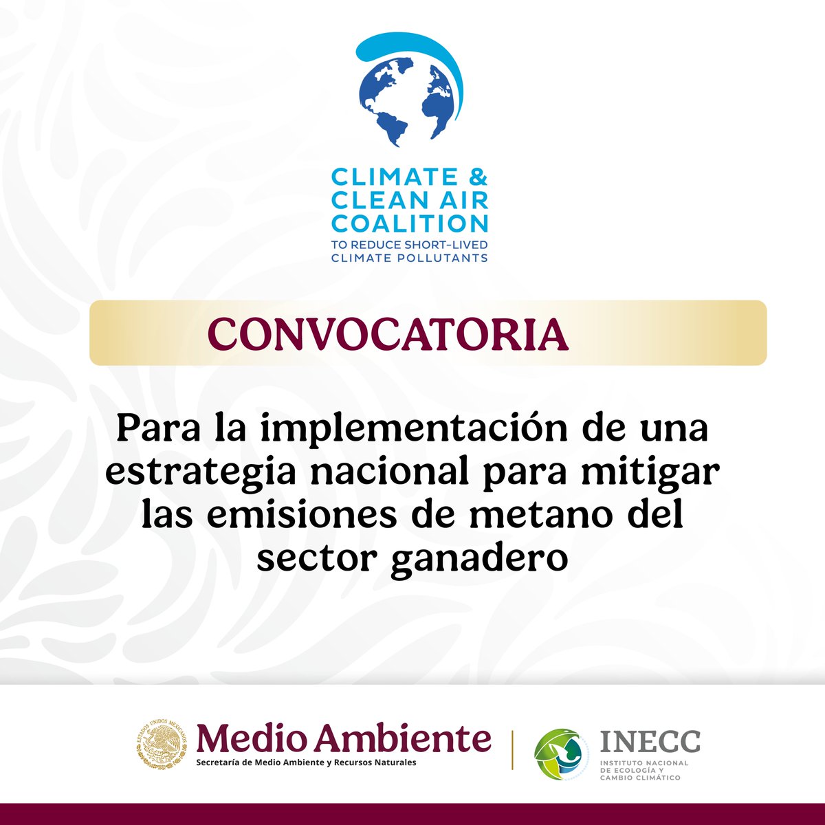 INECC (@inecc_gob_mx) on Twitter photo 📢El #INECC, en colaboración con <a href="/Agricultura_mex/">Secretaría de Agricultura y Desarrollo Rural</a> y <a href="/CCACoalition/">Climate & Clean Air Coalition</a>, te invitan a participar en la #Convocatoria para la implementación de una estrategia nacional para #Mitigar las #EmisionesDeMetano del sector ganadero🐄
Conoce más detalles en:👉 bit.ly/3IIA7Ul 📢El #INECC, en colaboración con <a href="/Agricultura_mex/">Secretaría de Agricultura y Desarrollo Rural</a> y <a href="/CCACoalition/">Climate & Clean Air Coalition</a>, te invitan a participar en la #Convocatoria para la implementación de una estrategia nacional para #Mitigar las #EmisionesDeMetano del sector ganadero🐄
Conoce más detalles en:👉 bit.ly/3IIA7Ul