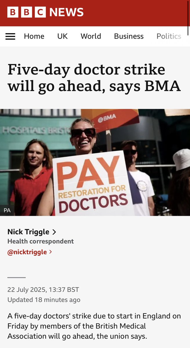 DrHWazir's tweet image. Wes Streeting has failed to put forward a credible offer to doctors.
He refused to negotiate on pay. He proposed vague non pay elements with no timelines, no guarantees, and no accountability. Despite leaked media briefings, student loan forgiveness was never on the table.
He…