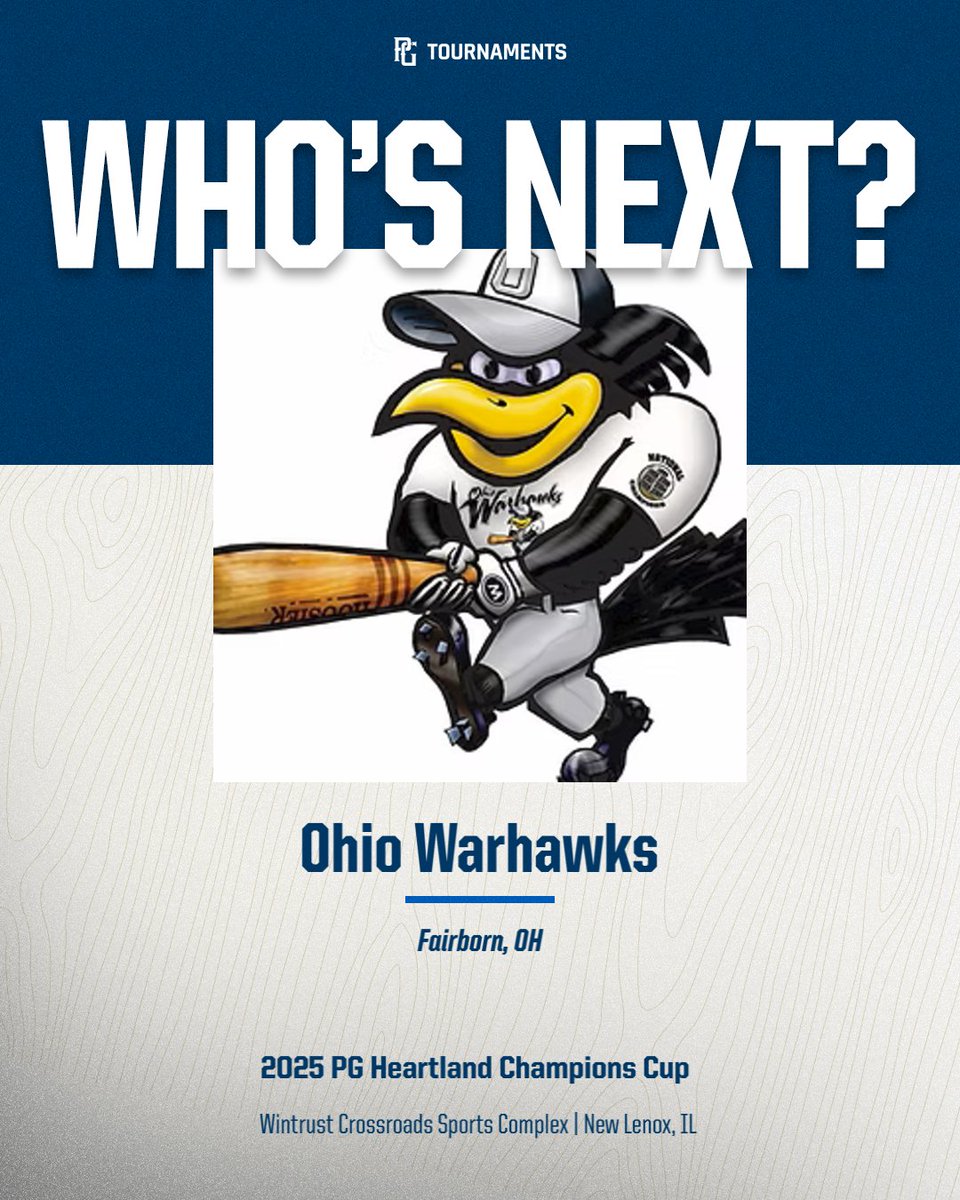 Perfect Game Illinois (@pg_illinois) on Twitter photo Ohio Warhawks has joined the #ChampionsCup September 26-28 at Wintrust Crossroads Sports Complex in New Lenox, IL. #Whonext?
<a href="/OhioWarhawks/">Ohio Warhawks®⚾️</a> Ohio Warhawks has joined the #ChampionsCup September 26-28 at Wintrust Crossroads Sports Complex in New Lenox, IL. #Whonext?
<a href="/OhioWarhawks/">Ohio Warhawks®⚾️</a>