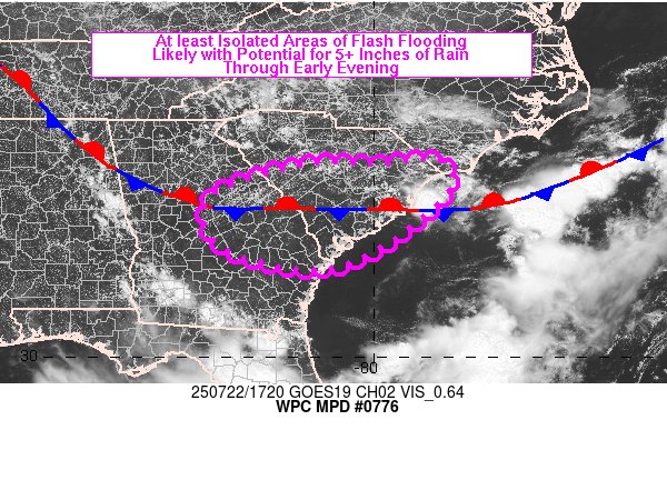 NWSWPC's tweet image. #WPC_MD 0776 affecting central SC/GA to coast, #ncwx #scwx #gawx, wpc.ncep.noaa.gov/metwatch/metwa…