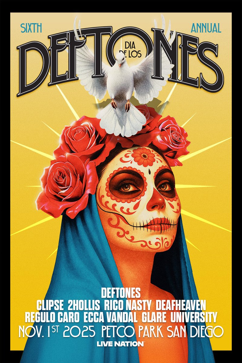 brooklynvegan's tweet image. Deftones 6th annual Dia De Los Deftones festival has Clipse, 2hollis, Deafheaven, Rico Nasty, and more