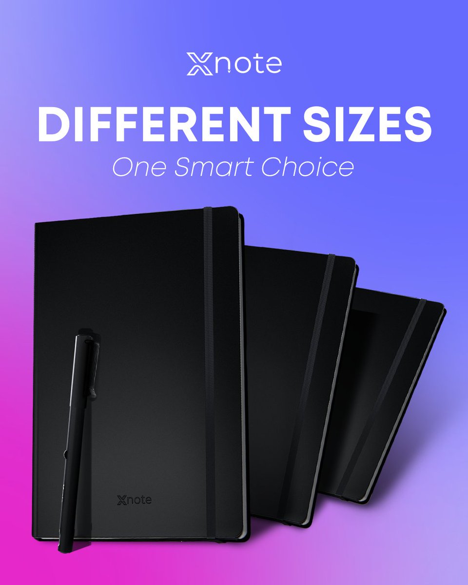 XNote_AI's tweet image. XNote for everyone!
Whether you need a compact notebook for on-the-go notes or a larger one for creative ideas, we have options for every working style.
Different sizes, one smart choice for organizing your notes and achieving your goals.
Choose your perfect XNote today!

#xnote…
