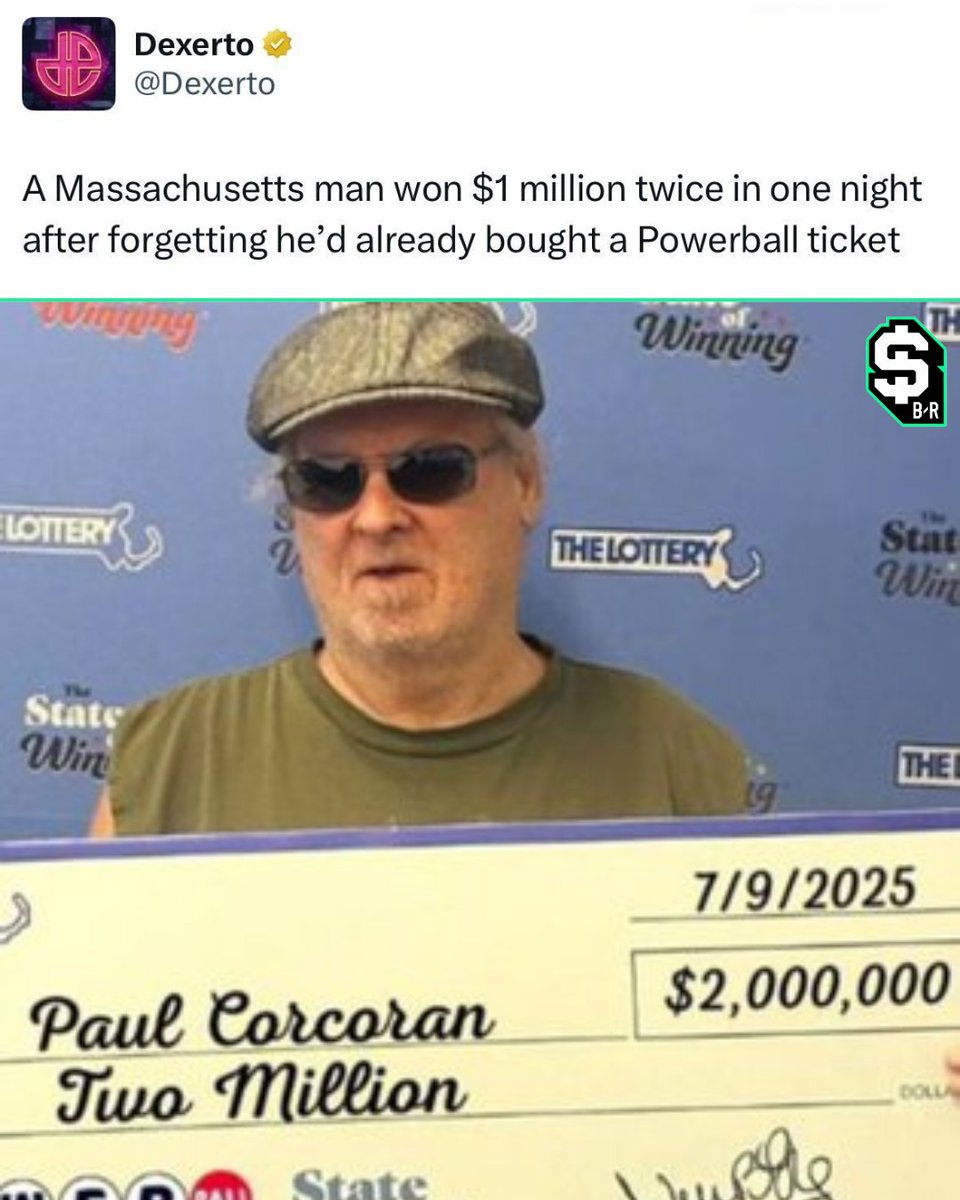 br_betting's tweet image. Put the same lottery ticket in twice thinking the draw for the first one already passed...
WON $2M. Talk about a happy mistake π
(via @Dexerto)