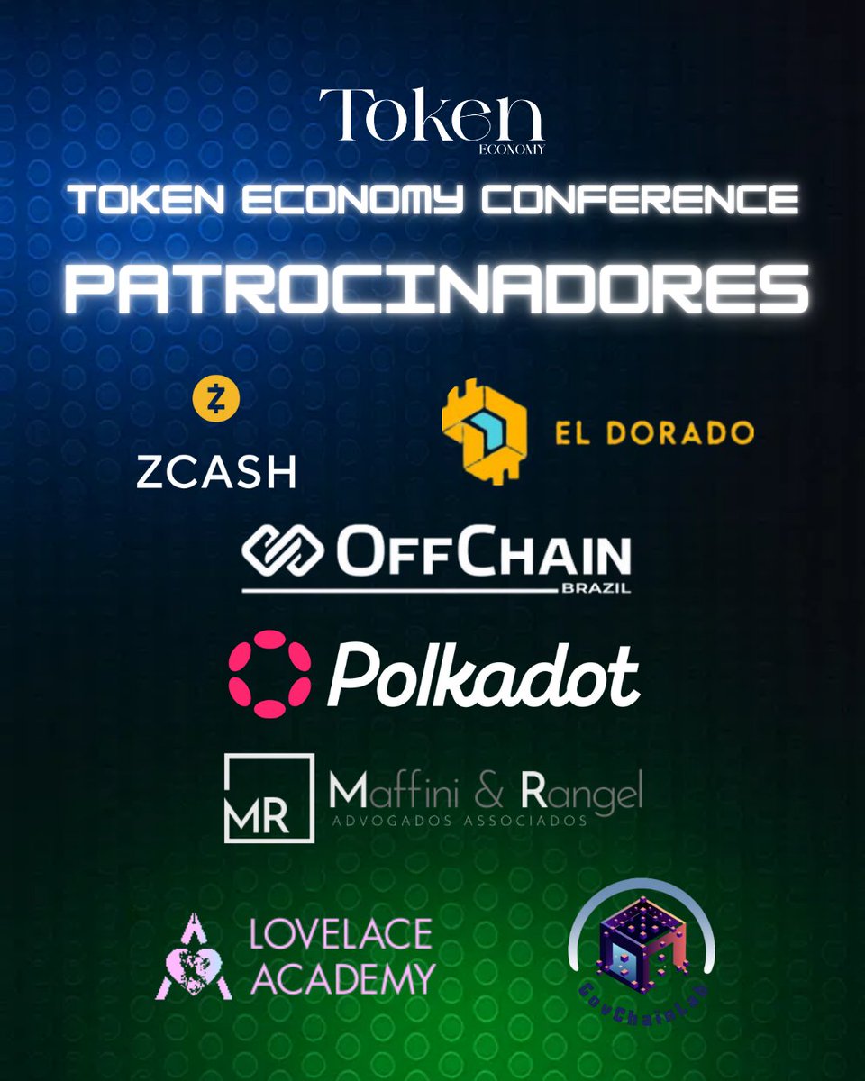 TokenEconomyHub's tweet image. 🚀 Our PARTNERS make all the difference!
#TokenEconomyConference can only happen thanks to those who believe in the future of Brazilian #Web3!
🔥 Our Sponsors:
@zcashbrazil
@eldoradoiobr
@OffChainBrazil
@Polkadot
@AcademyLovelace
@Gov_Chain
📍July 29-30 | Foz do Iguaçu…
