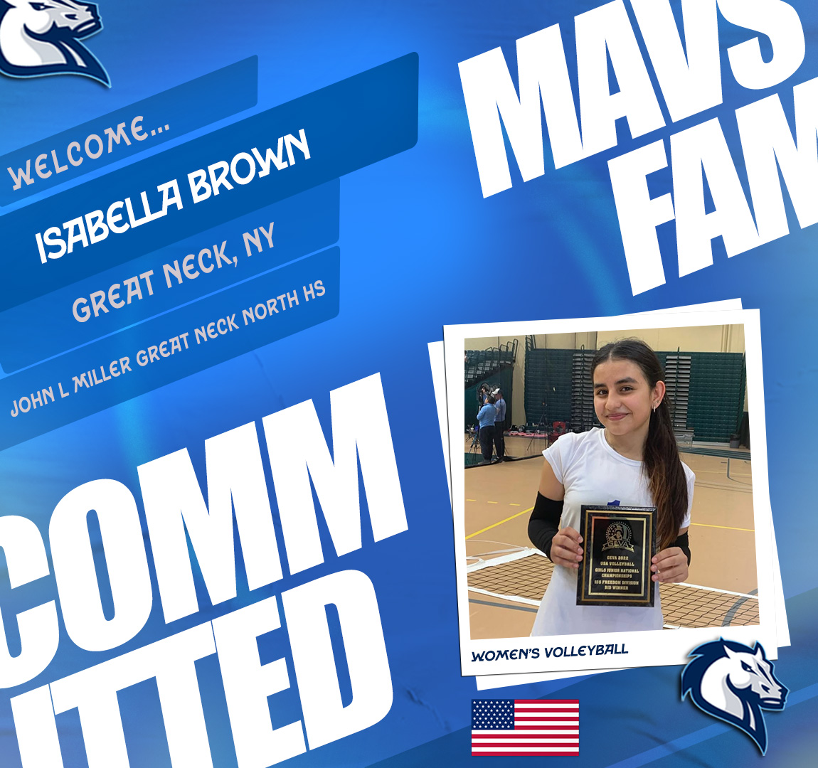 MercyMavericks's tweet image. Today we welcome Isabella Brown who joins volleyball in the fall from John L Miller Great Neck North High School in New York!