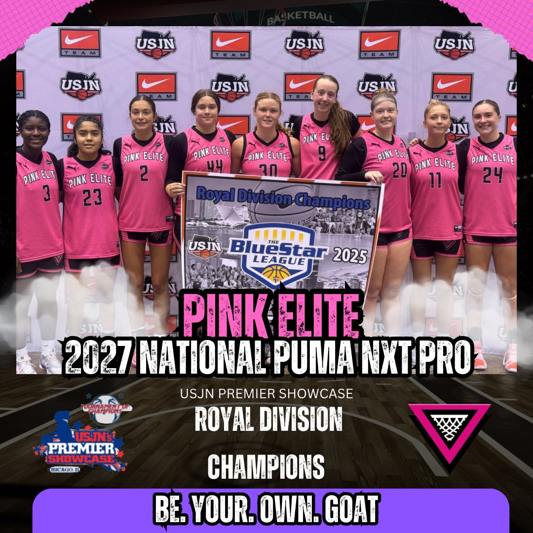 pinkelitebasketball (@pinkeliteclub) on Twitter photo Congrats 2027 National Puma Nxtpro crowned Division Champions Royal Division Blue Star <a href="/USJN/">USJN</a> Premier Showcase TOC! <a href="/PRO16G/">NXTPRO Girls League</a> <a href="/AubreySpy11/">Aubrey Spychalski</a> <a href="/akritzer_09/">Annabelle Kritzer</a> <a href="/amanimeeks3/">Amani Meeks</a> <a href="/KennadyKotowski/">Kennady Kotowski</a> <a href="/EmmaRodgers2027/">Emma Rodgers</a> <a href="/MaceyM2027/">Macey Mills</a> <a href="/lelanie_posada/">Lelanie_Posada</a> <a href="/MiaMolis/">Mia Molis</a> <a href="/EmmaBirsa/">Emma Birsa</a> <a href="/NicoleD2027/">Nicole Douglas</a> <a href="/_CoachAHill/">Coach Antwan Hill</a> Congrats 2027 National Puma Nxtpro crowned Division Champions Royal Division Blue Star <a href="/USJN/">USJN</a> Premier Showcase TOC! <a href="/PRO16G/">NXTPRO Girls League</a> <a href="/AubreySpy11/">Aubrey Spychalski</a> <a href="/akritzer_09/">Annabelle Kritzer</a> <a href="/amanimeeks3/">Amani Meeks</a> <a href="/KennadyKotowski/">Kennady Kotowski</a> <a href="/EmmaRodgers2027/">Emma Rodgers</a> <a href="/MaceyM2027/">Macey Mills</a> <a href="/lelanie_posada/">Lelanie_Posada</a> <a href="/MiaMolis/">Mia Molis</a> <a href="/EmmaBirsa/">Emma Birsa</a> <a href="/NicoleD2027/">Nicole Douglas</a> <a href="/_CoachAHill/">Coach Antwan Hill</a>