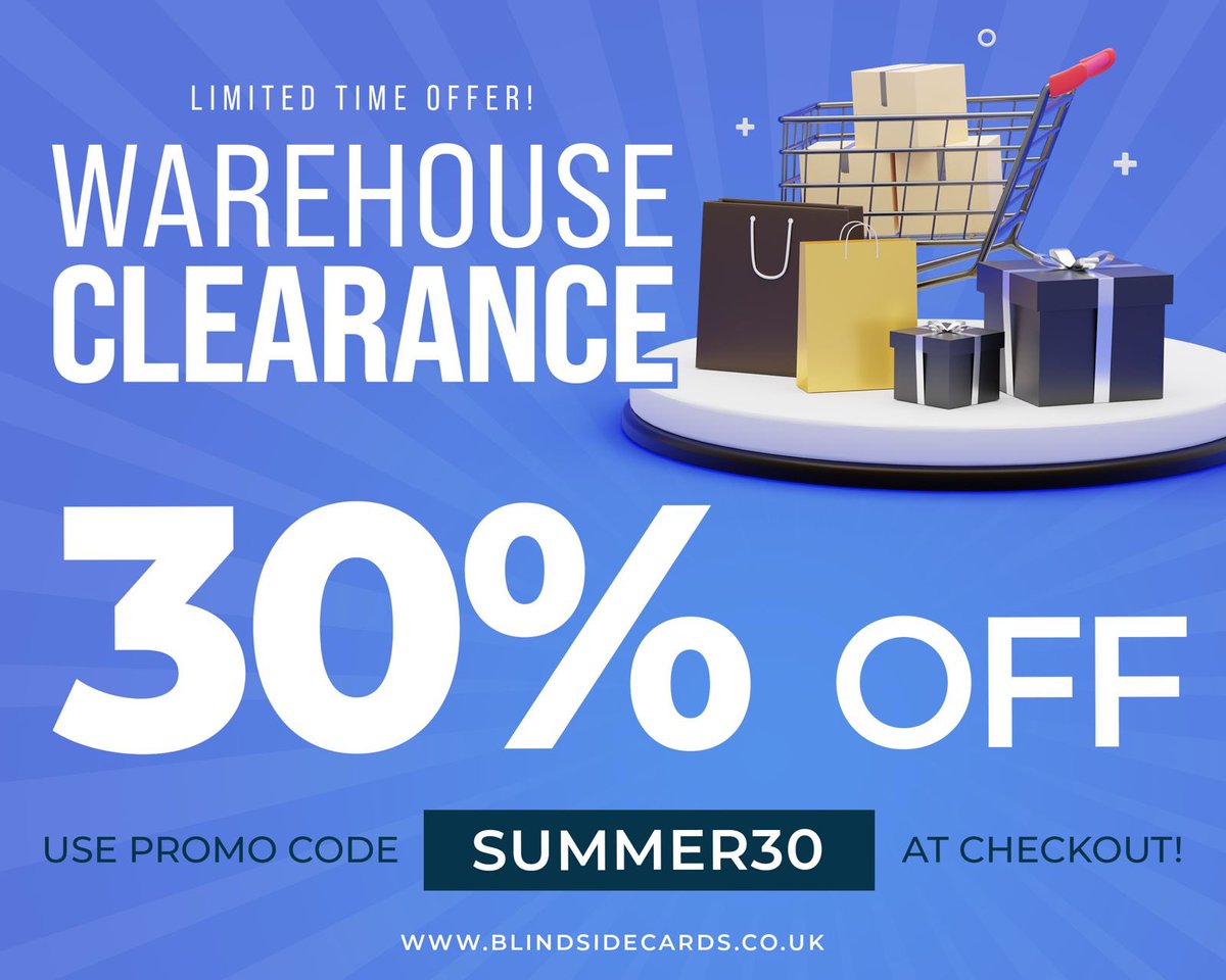 BSTradingCards's tweet image. CALLING ALL TRADING CARD FANS!
We are extending our 30% summer warehouse clearance sale to celebrate moving into our new business unit home in Nottinghamshire.
As an added bonus, EVERYTHING on our online store will now be 30% off. Which means we have extended our sale to our…