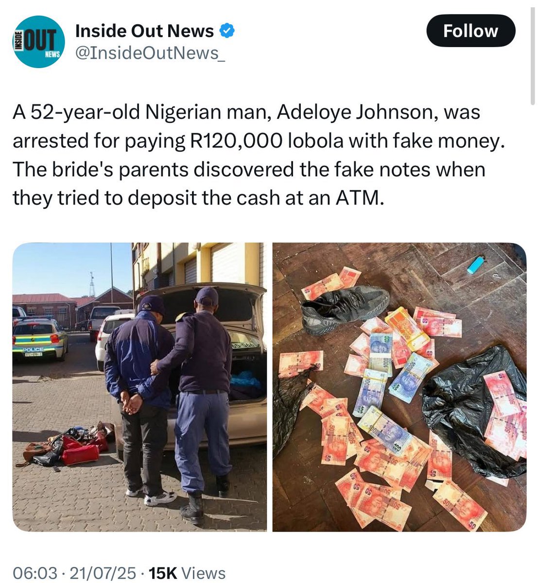 chukwudibiafra9's tweet image. Yoruba man pays bride price with fake notes in South Africa