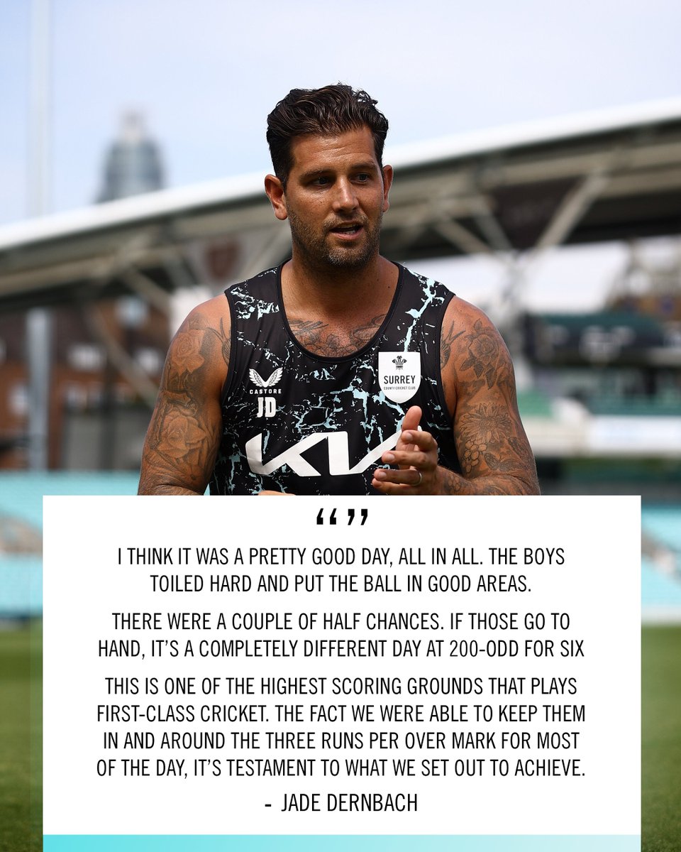 surreycricket's tweet image. 🗣️ Assistant Coach Jade Dernbach analyses the first day in Scarborough.
🤎 | #SurreyCricket