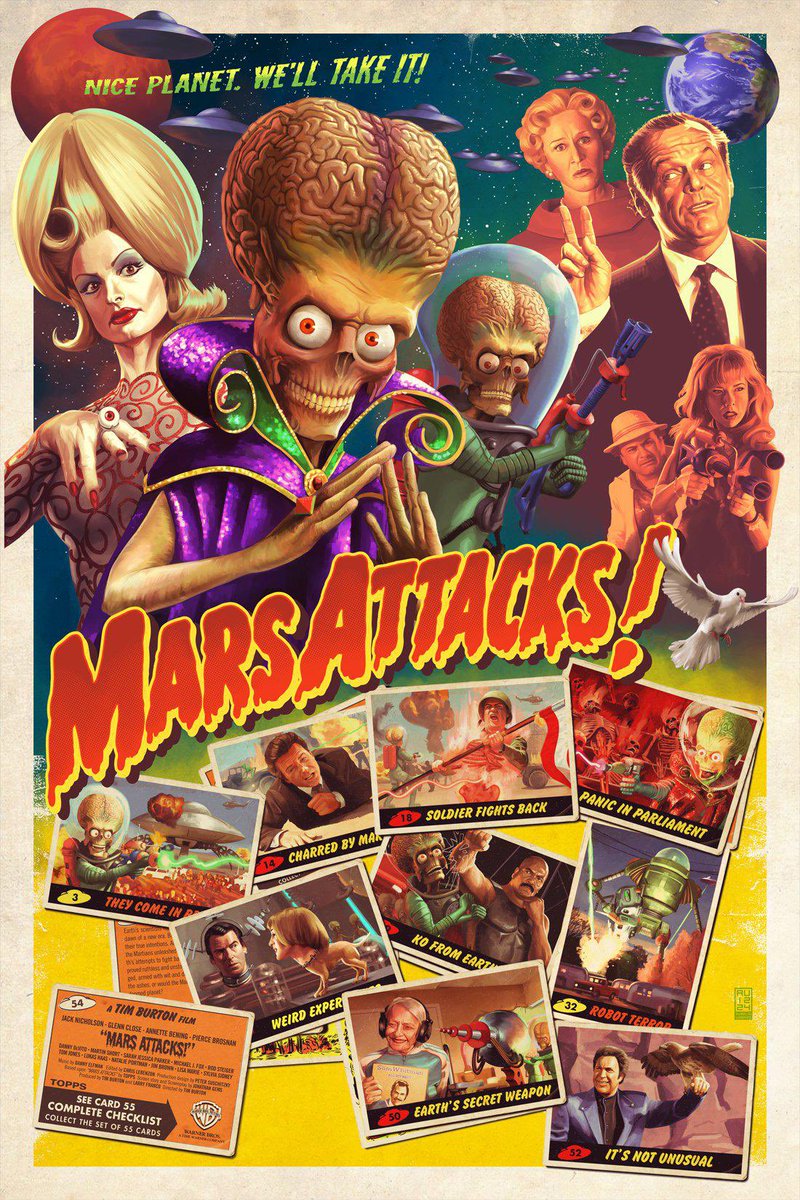 CallionMonica's tweet image. Mars Attacks! (1996) ๐ฌ๐ค
(Poster by Aurelio Lorenzo)