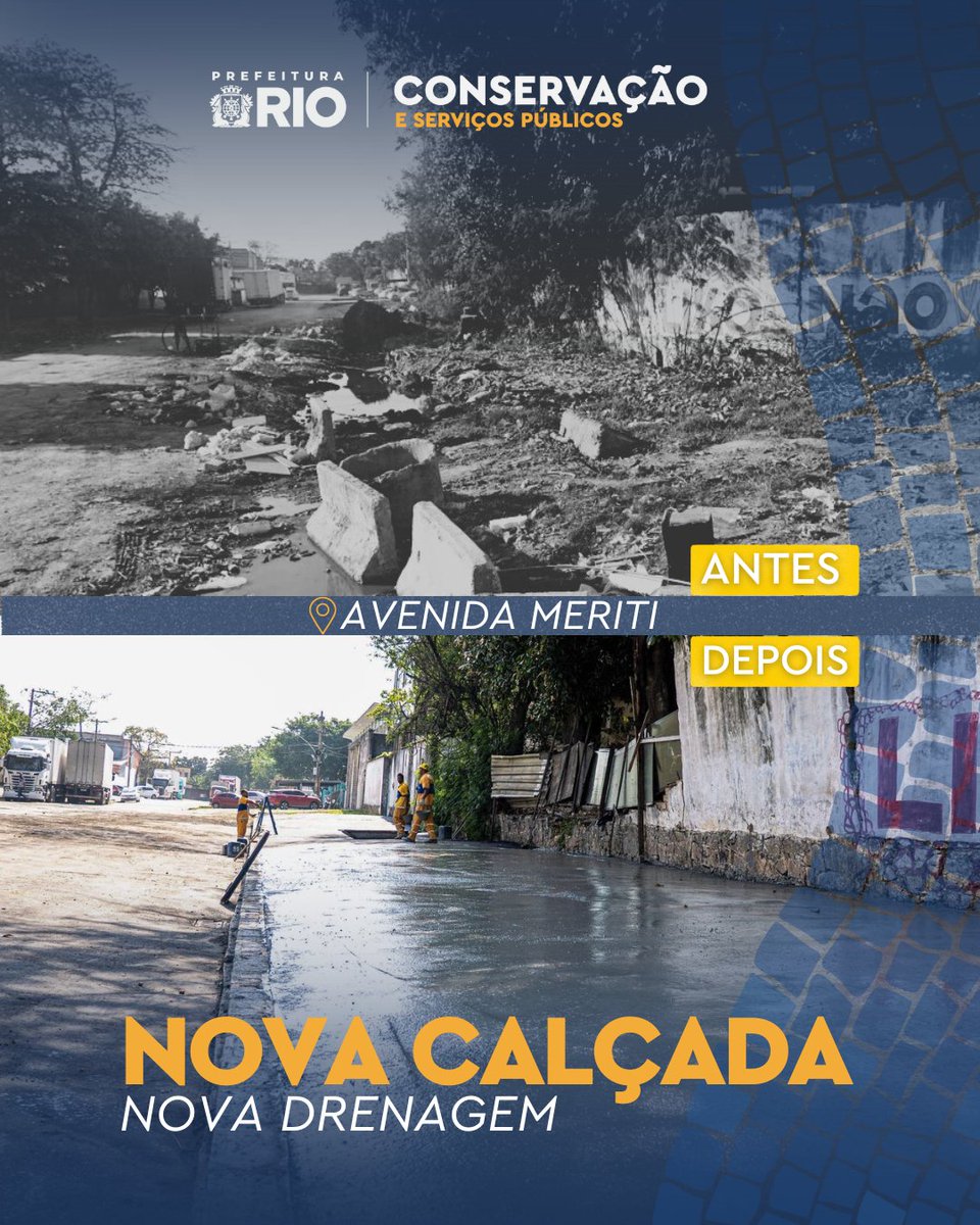 🚜Avenida Meriti agora está de cara nova!👷‍♂️

Onde antes havia descarte irregular de lixo, agora temos uma nova calçada que garante mais segurança e qualidade de vida para os pedestres. E não para por aí: uma nova rede de drenagem foi instalada no trecho próximo à Rua Saturno!👏
