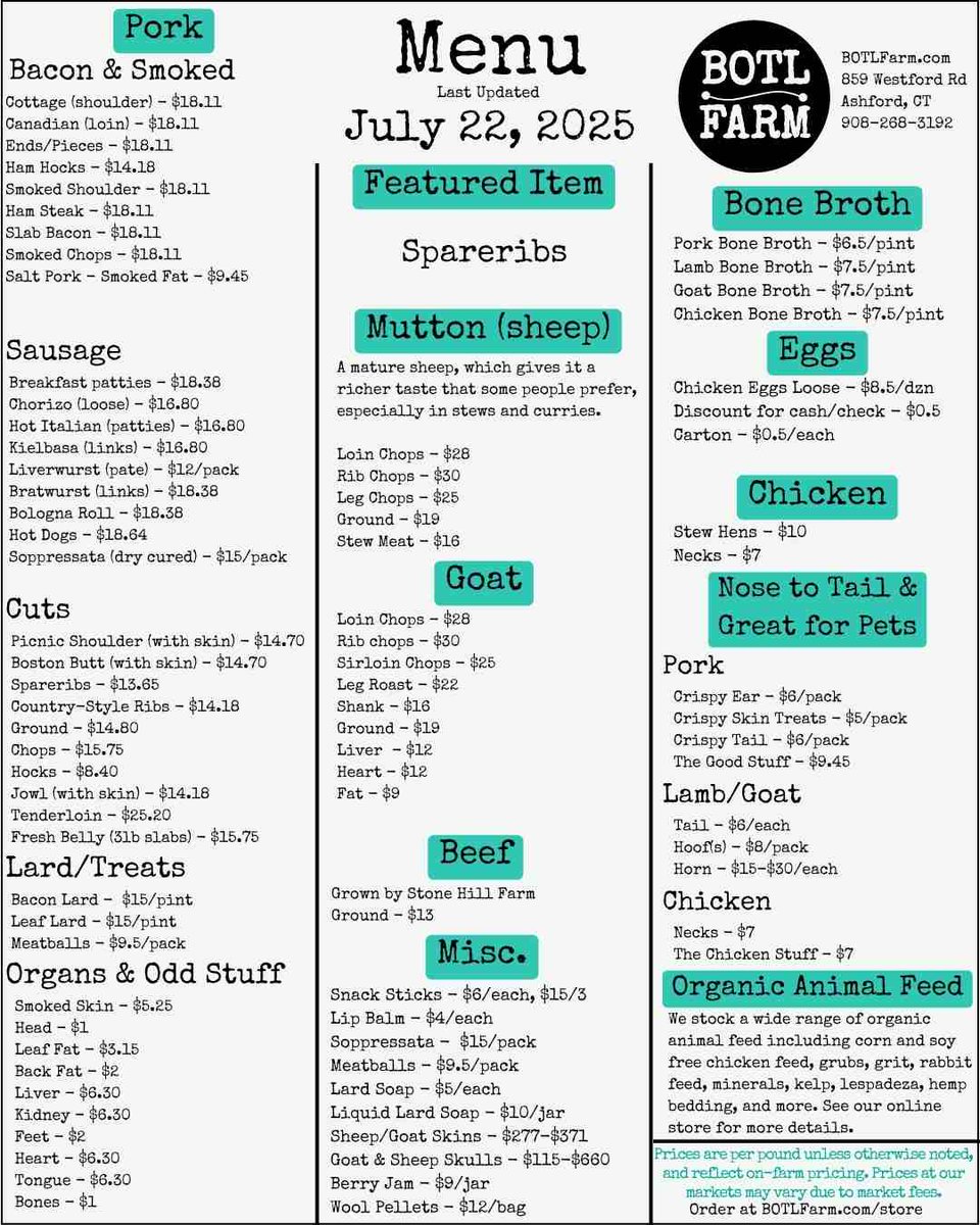 BOTLFarm's tweet image. Our spareribs are full racks. Great for smoking, throwing on the grill, or low and slow in the oven. 
-
#cornfree #soyfree  #pastureraised #nongmo #grownconnected #ctgrown #animalwelfareapproved #organicfed #BOTLFarm