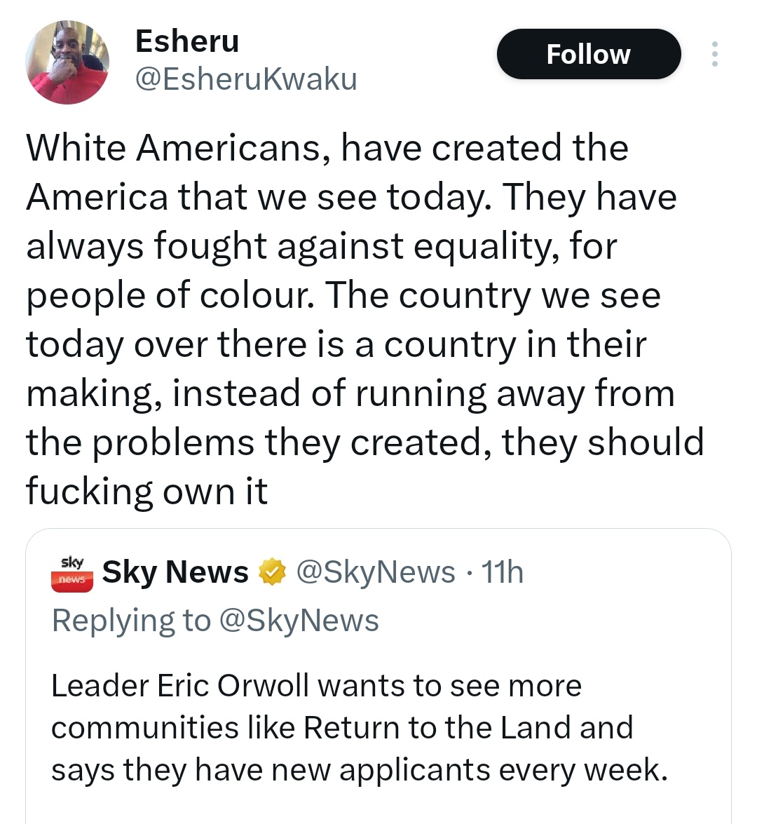 DavidBHerbert's tweet image. Yet he's always claimed that black Americans created the America "we" see today, but never wants them to "own their shit"
Seems the people who shout "racist" the loudest, actually are the loudest racists.