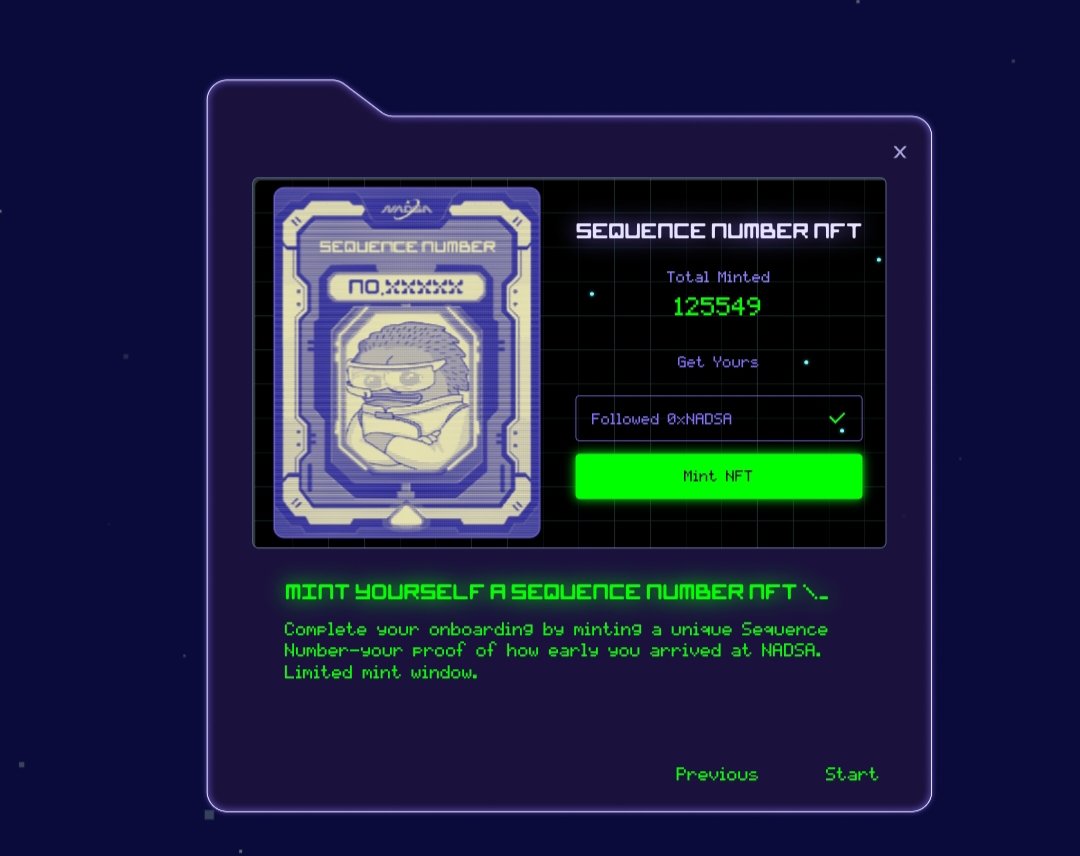 DevDropHunter's tweet image. 💥Simple guide on @0xNADSA
💯FREE
⬇️Steps
🔗nadsa.space
✅Enter Code
✅Link your X and Mint NFT
✅Explore DeFi options (DEX, lending, NFTs, perpetuals)
✅Swap tokens on the token page
✅Play Lucky 777 & 2048 in the arcade
🔝Done
💟Like
🔁RT
