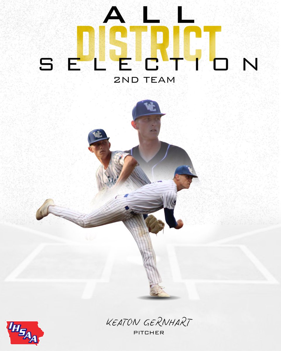 Congratulations to our NW IA 1A All-District Selections!

1st Team

Joe DeStigter - UTL
Brody Thomas - 2B

2nd Team

Brody Bremer - 1B
Keaton Gernhart - P