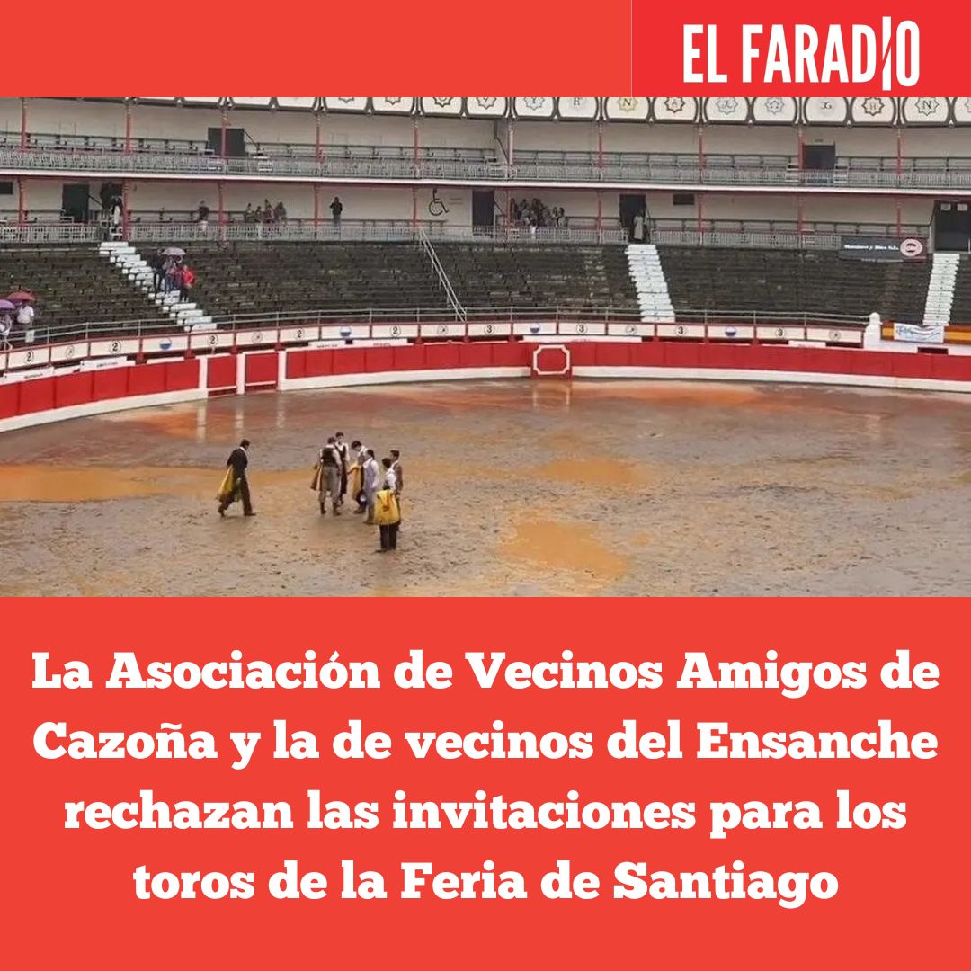 elfaradio's tweet image. La Asociación de Vecinos Amigos de Cazoña y la de vecinos del Ensanche rechazan las invitaciones para los toros de la Feria de Santiago
elfaradio.com/2025/07/21/la-…
#MaltratoAnimal #SemanaGrande #Santander #Invitaciones