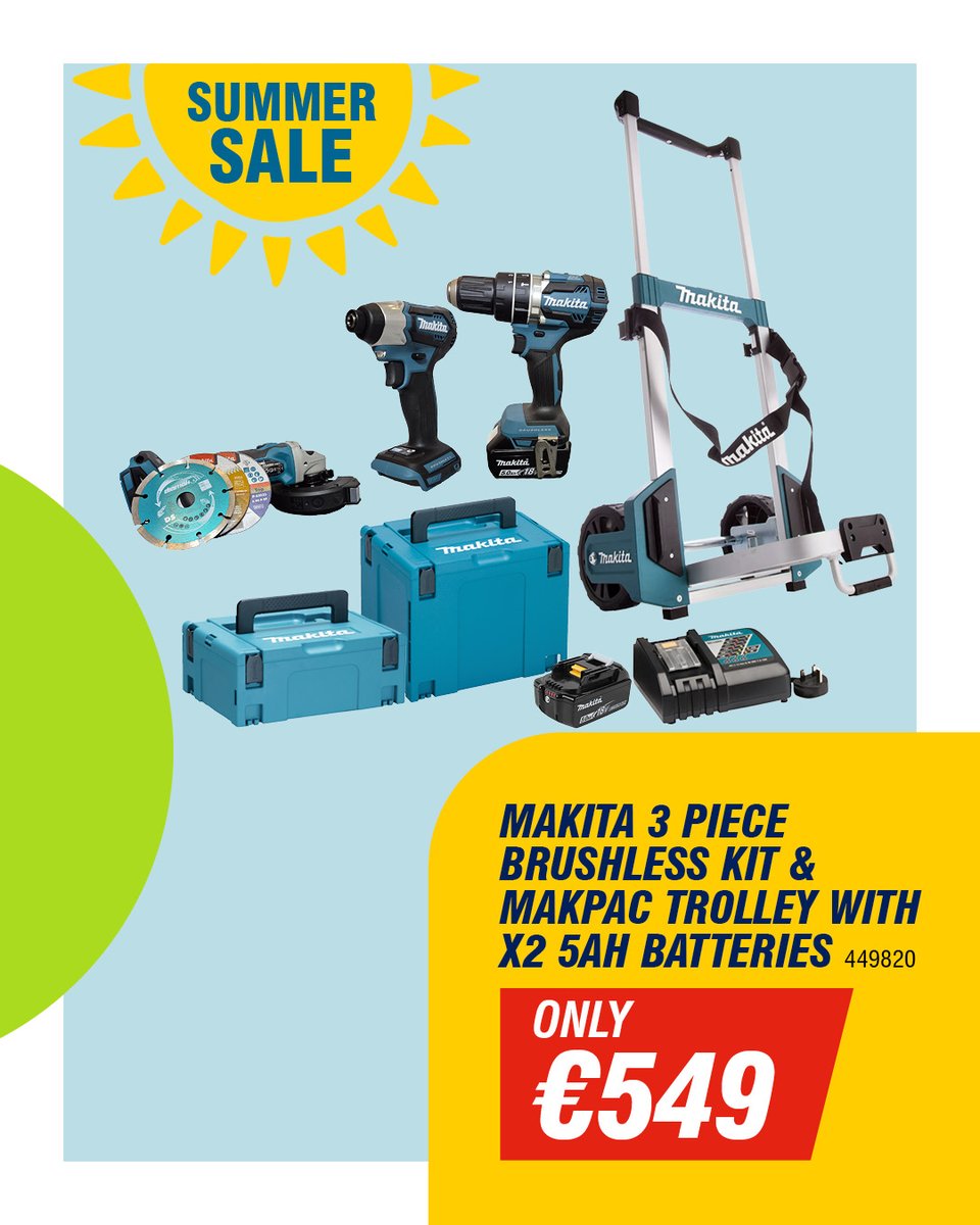 ChadwicksIE's tweet image. Power tools letting you down? π οΈ
Stop wasting time β weβve got offers on all the tools you need to get the job done right.
Shop in-store or online with click & collect and home delivery.
Browse the full range π ow.ly/puB750WtbjP
#SummerSale #Chadwicks #LetsGetItDone