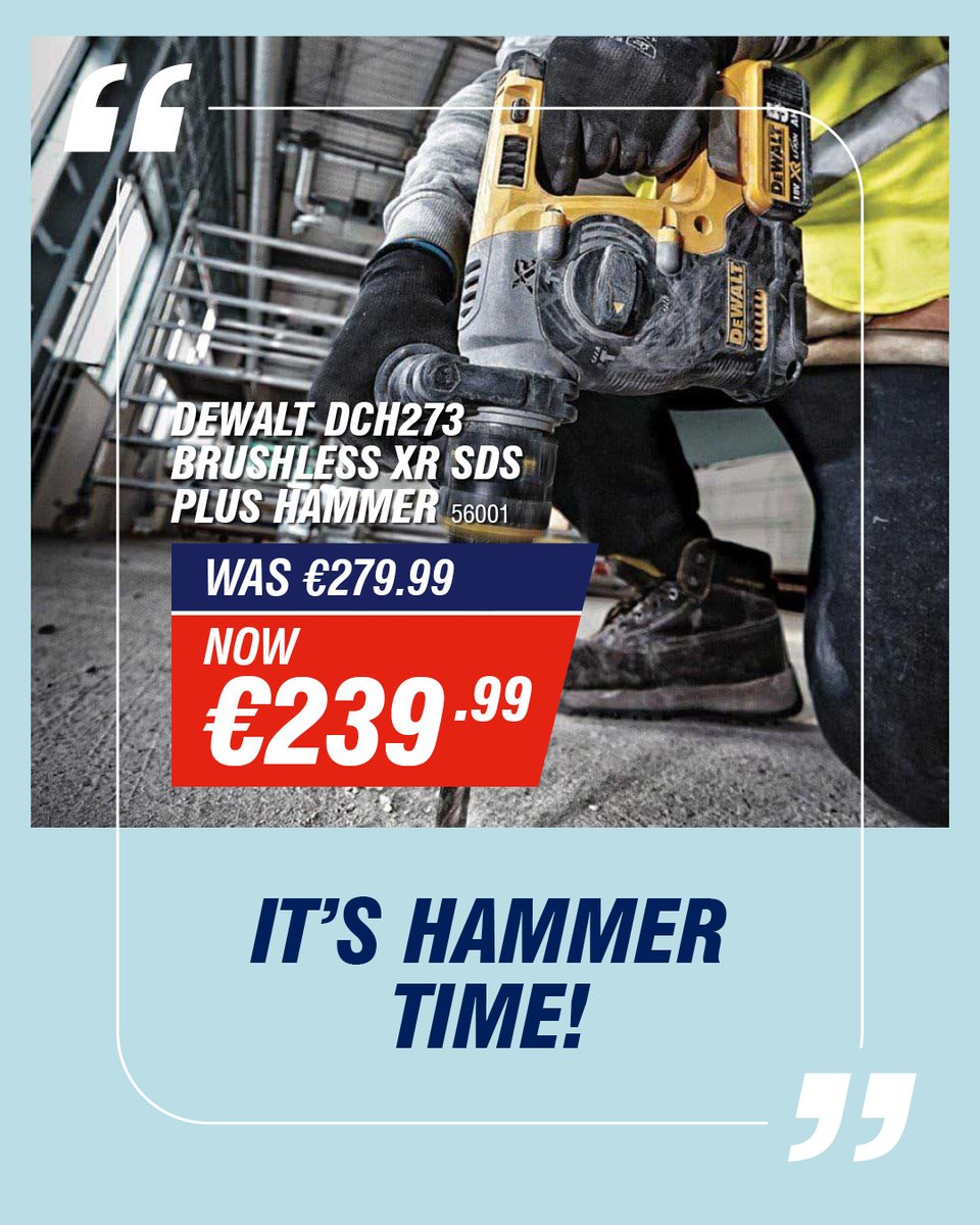 ChadwicksIE's tweet image. Power tools letting you down? π οΈ
Stop wasting time β weβve got offers on all the tools you need to get the job done right.
Shop in-store or online with click & collect and home delivery.
Browse the full range π ow.ly/puB750WtbjP
#SummerSale #Chadwicks #LetsGetItDone