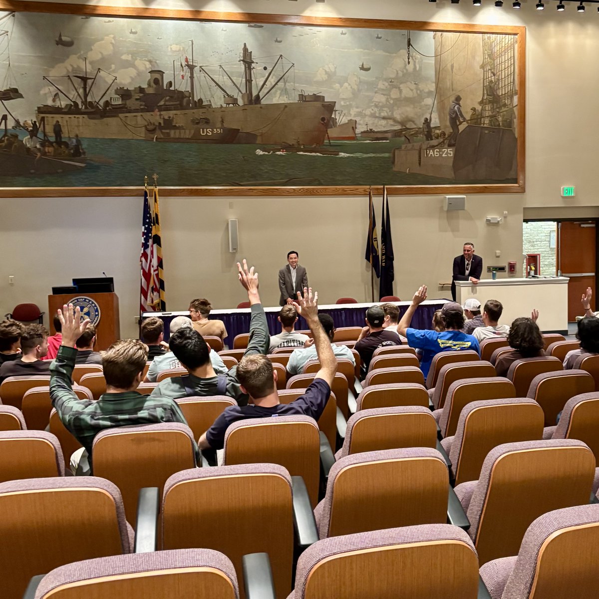 DOTMARAD's tweet image. MARAD had a great visit at the Calhoon MEBA Engineering School in Maryland yesterday! We had the chance to meet the academy interns as they wrapped up their three-week program filled with hands-on, specialized training. Big thanks to our longtime partners at @MEBAUNION are…