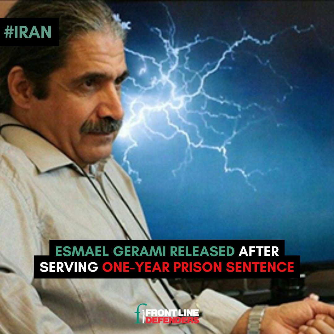 FrontLineHRD's tweet image. #Iran
On 21 July 2025, Esmail Gerami was released from the Great Tehran Prison. The human rights defender had served a one-year prison sentence on the charge of “propaganda against state” issued in July 2024.
Esmail Gerami is human rights defender and retired worker from the…