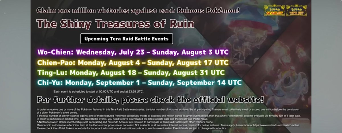 pricyzin's tweet photo. 🚨THIS IS NOT A DRILL🚨

Pokemon is joining WEEK OF LEGENDS!

Not only can we all hunt shiny legends together as always; but now we can all grind for SHINY TREASURES OF RUIN!

Week of Legends official Dates: 7/25-8/2

Wo-Chien 1 million raids start: 7/23

Stay Legendary! https://t.co/RNdzKcEUKJ